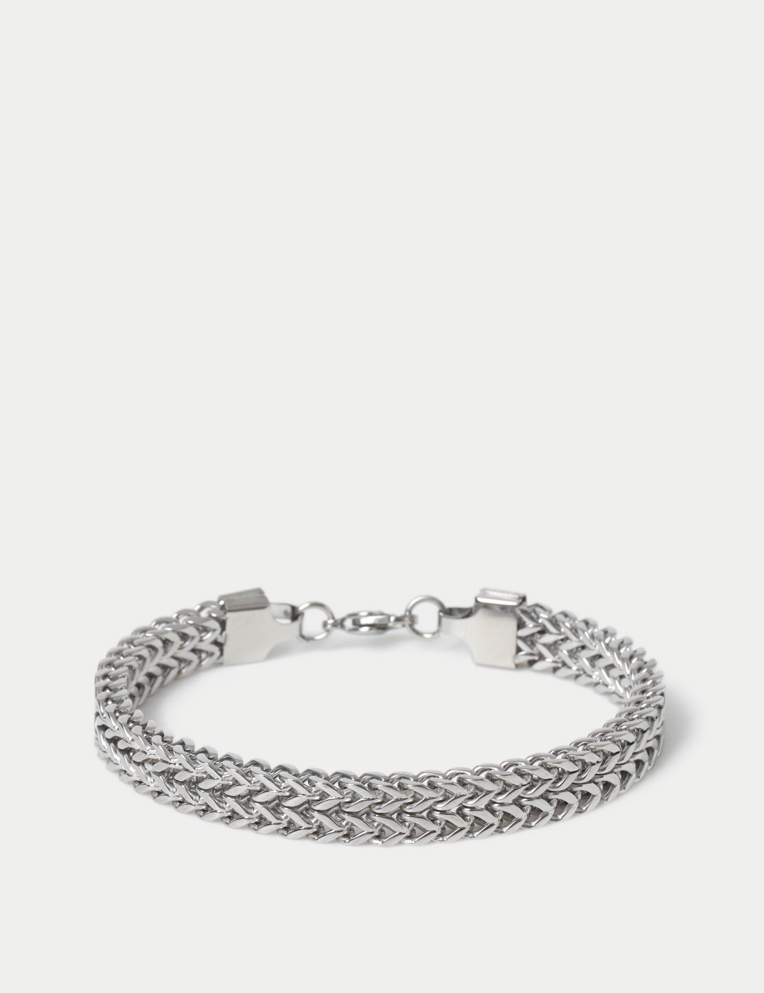Stainless Steel Silver Tone Chunky Chain Bracelet 1 of 2