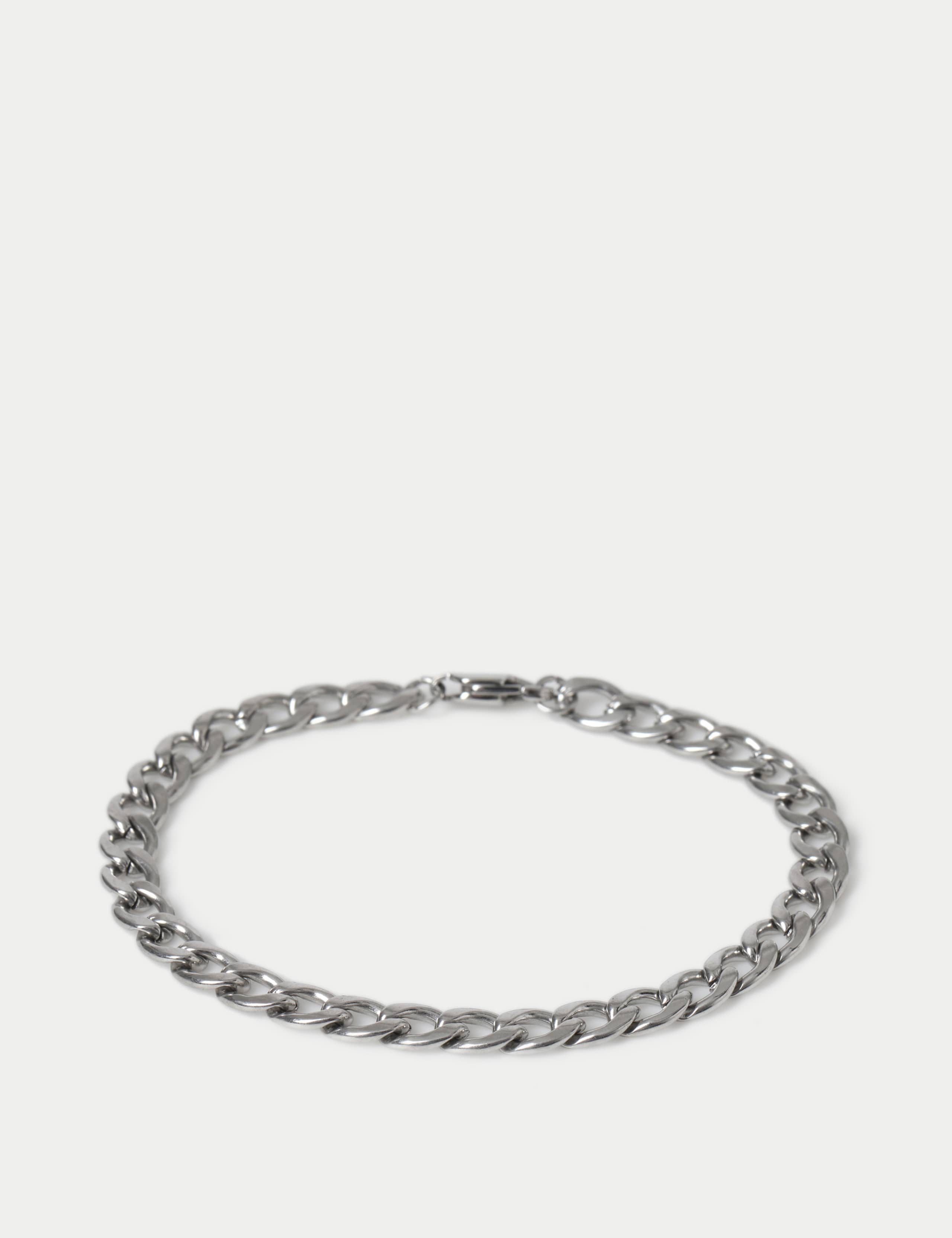 Stainless Steel Gold Tone Chain Bracelet 2 of 2