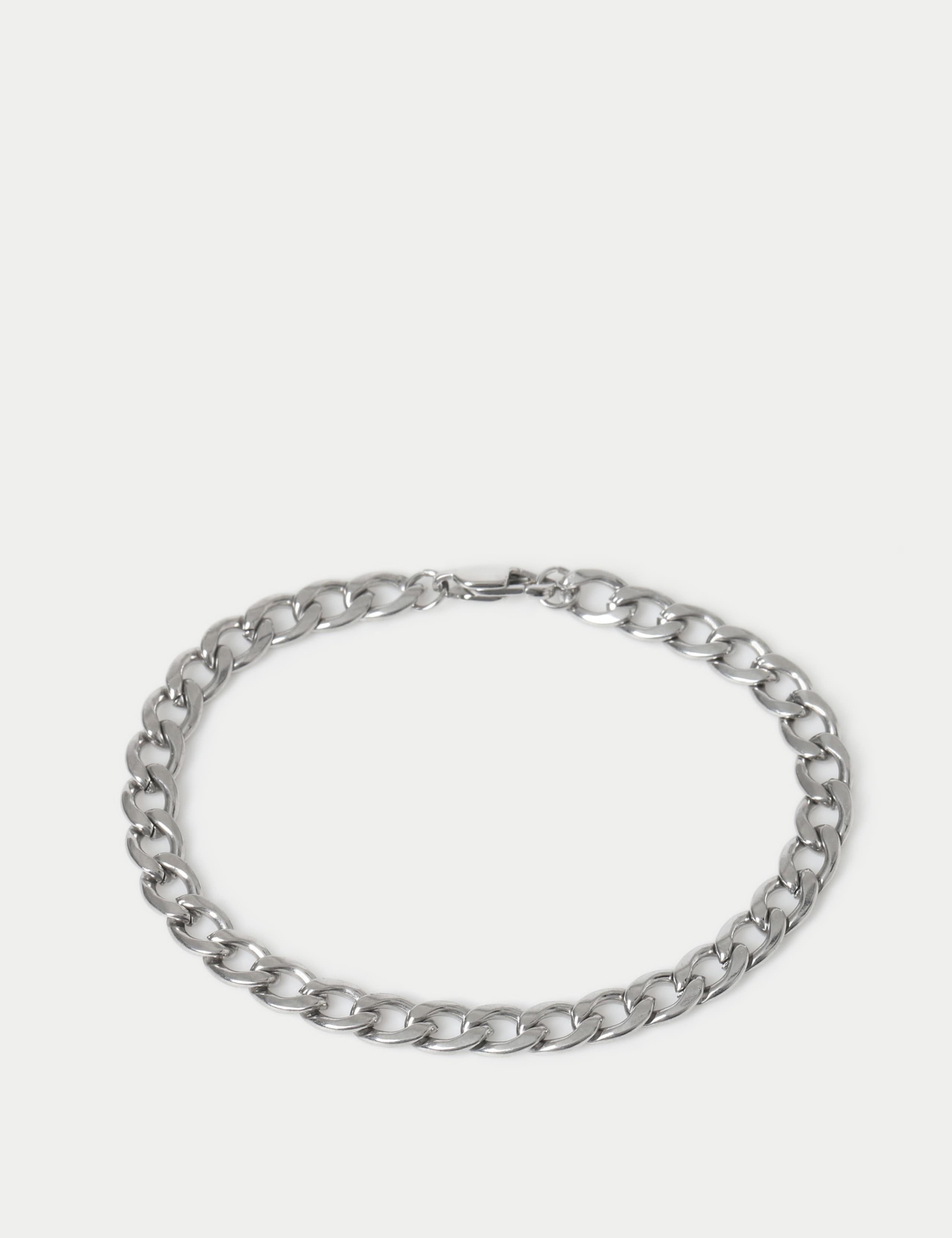 Stainless Steel Gold Tone Chain Bracelet 1 of 2