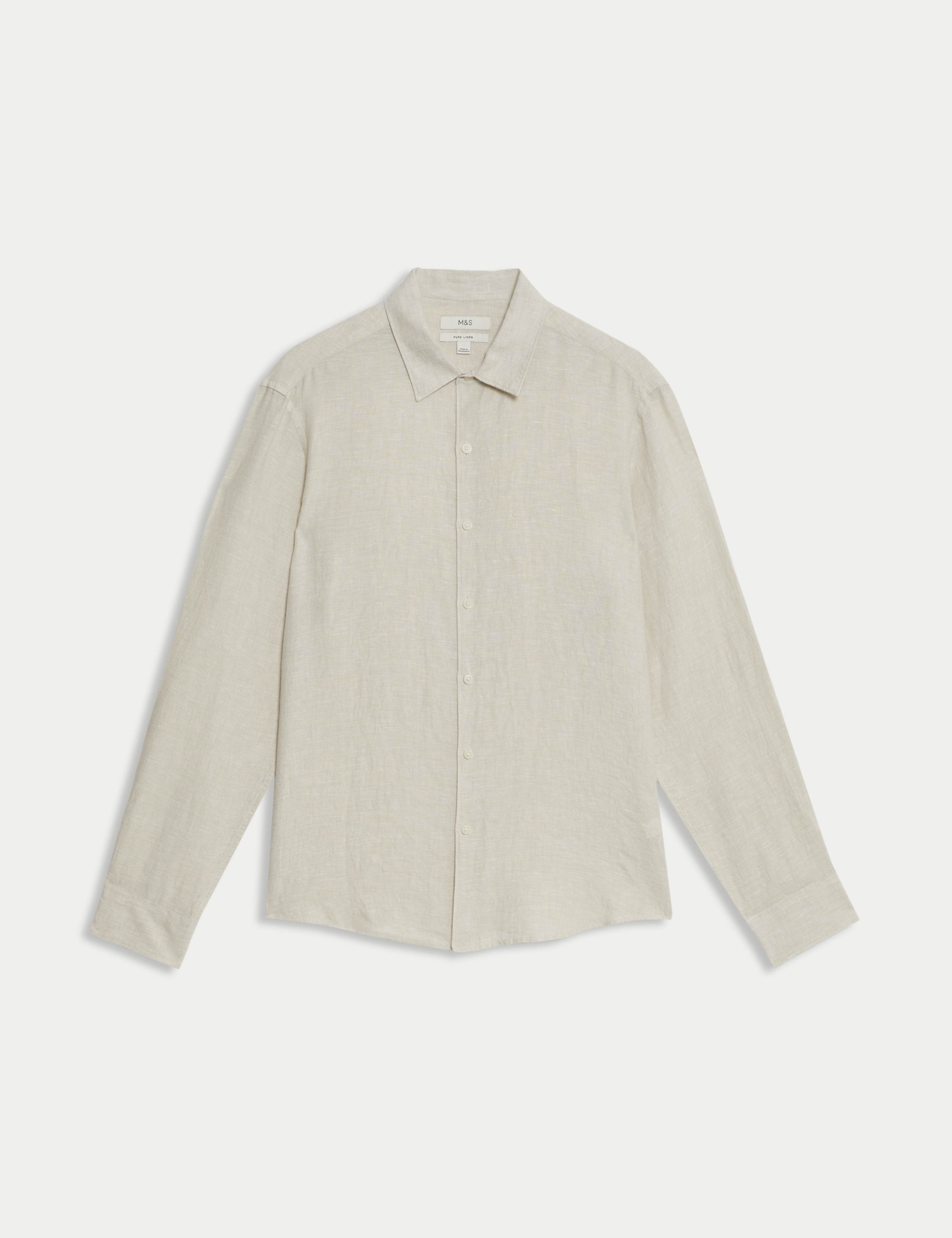 Slim Fit Pure Linen Shirt 2 of 5