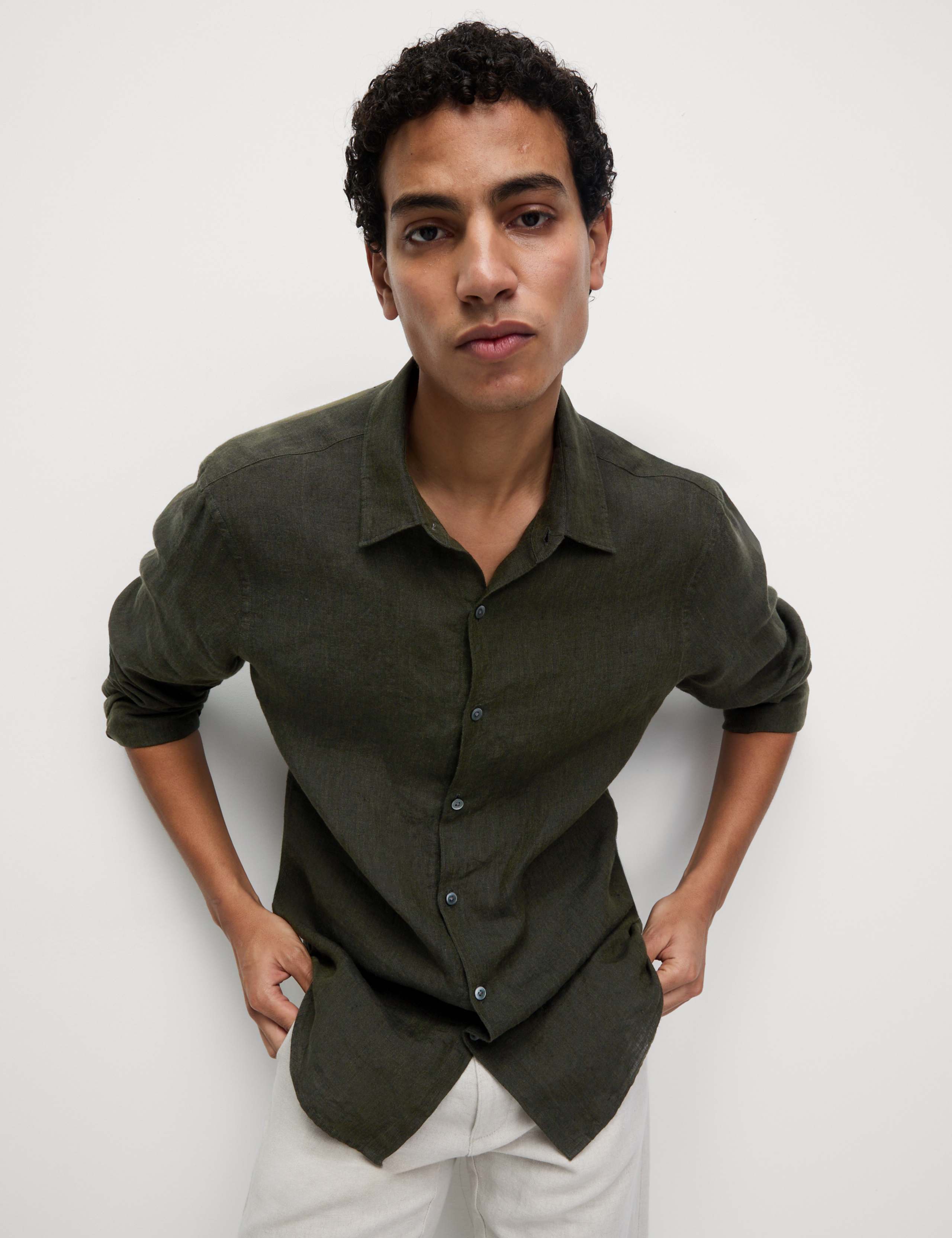 Slim Fit Pure Linen Shirt 1 of 5