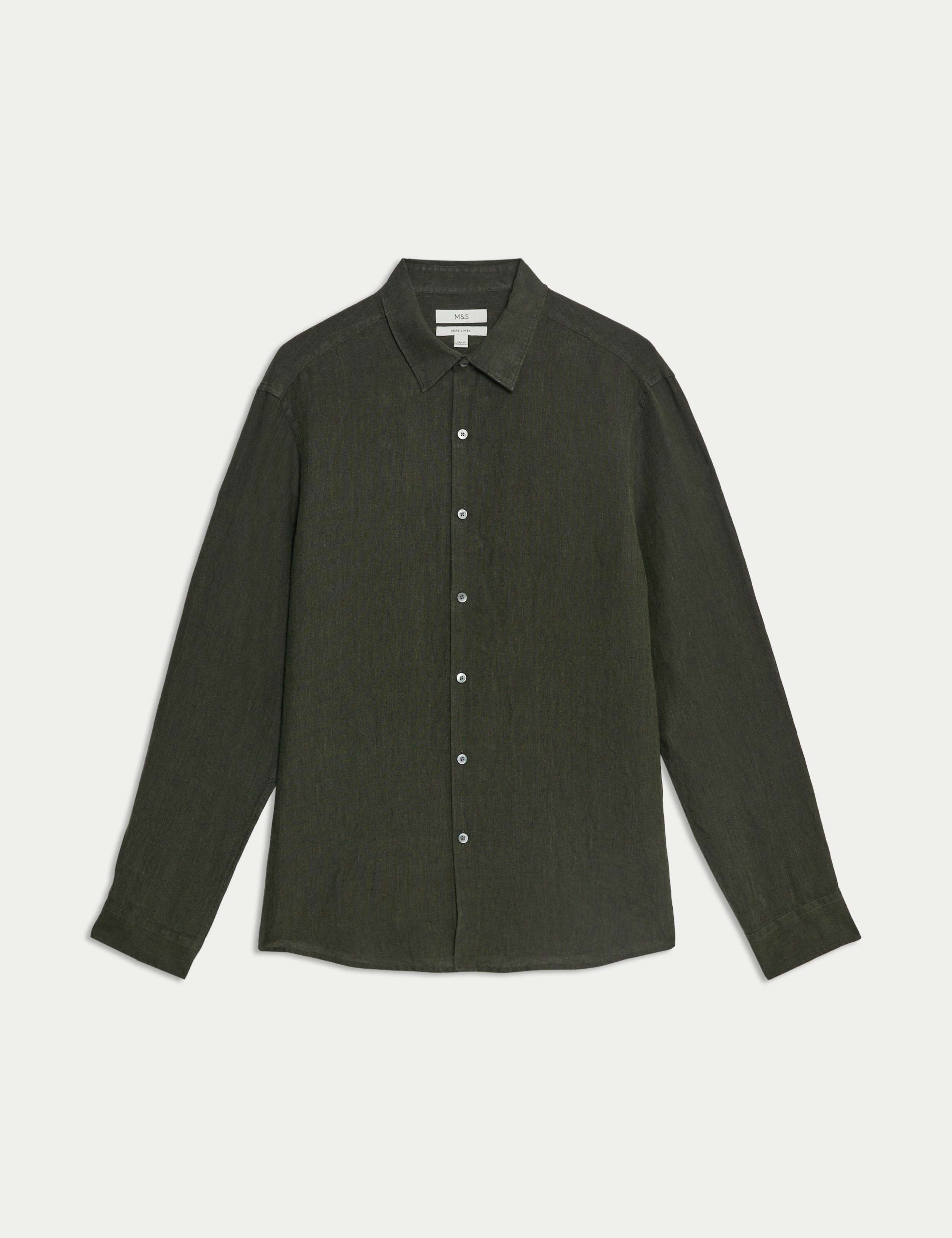 Slim Fit Pure Linen Shirt 2 of 5