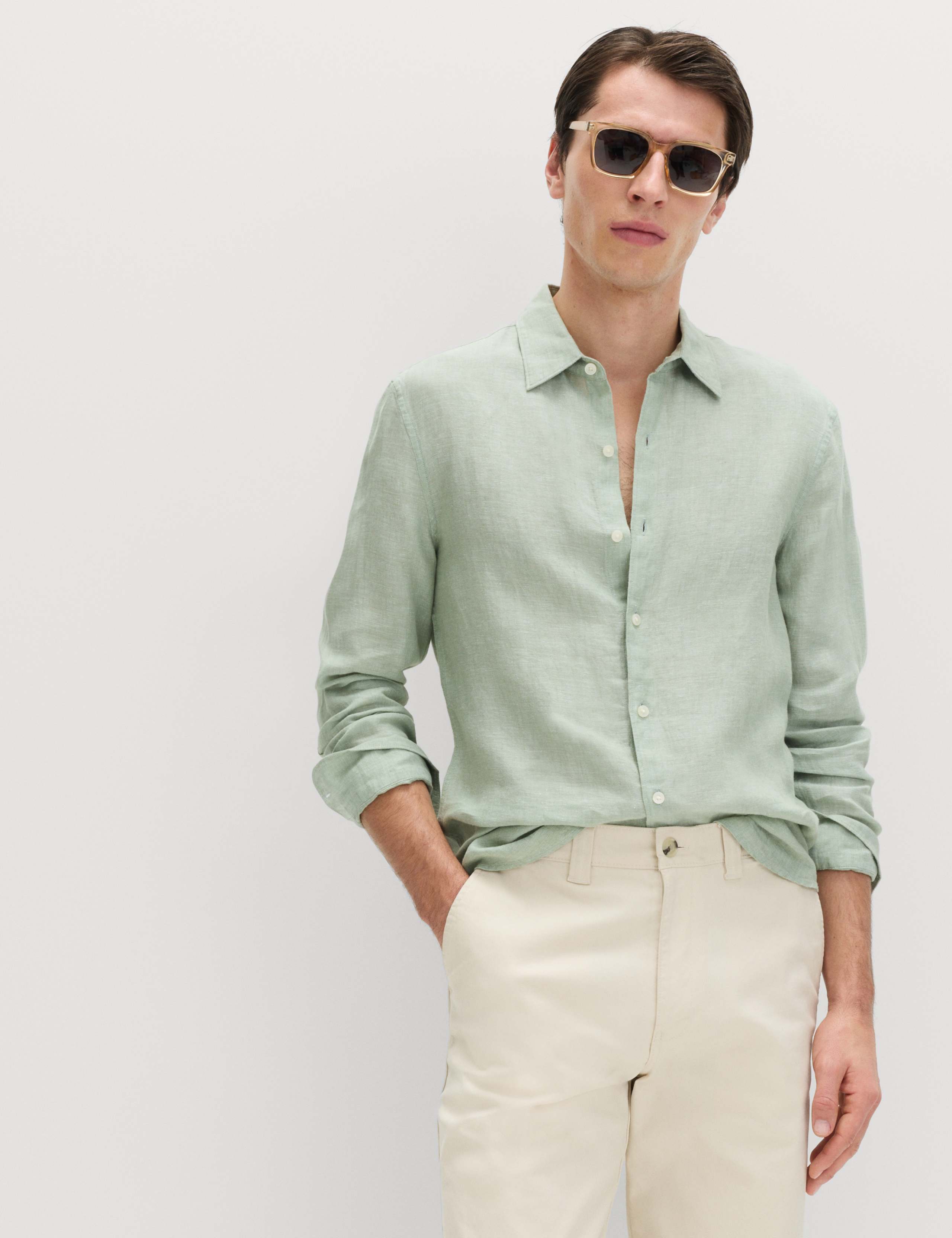 Slim Fit Pure Linen Shirt 6 of 6