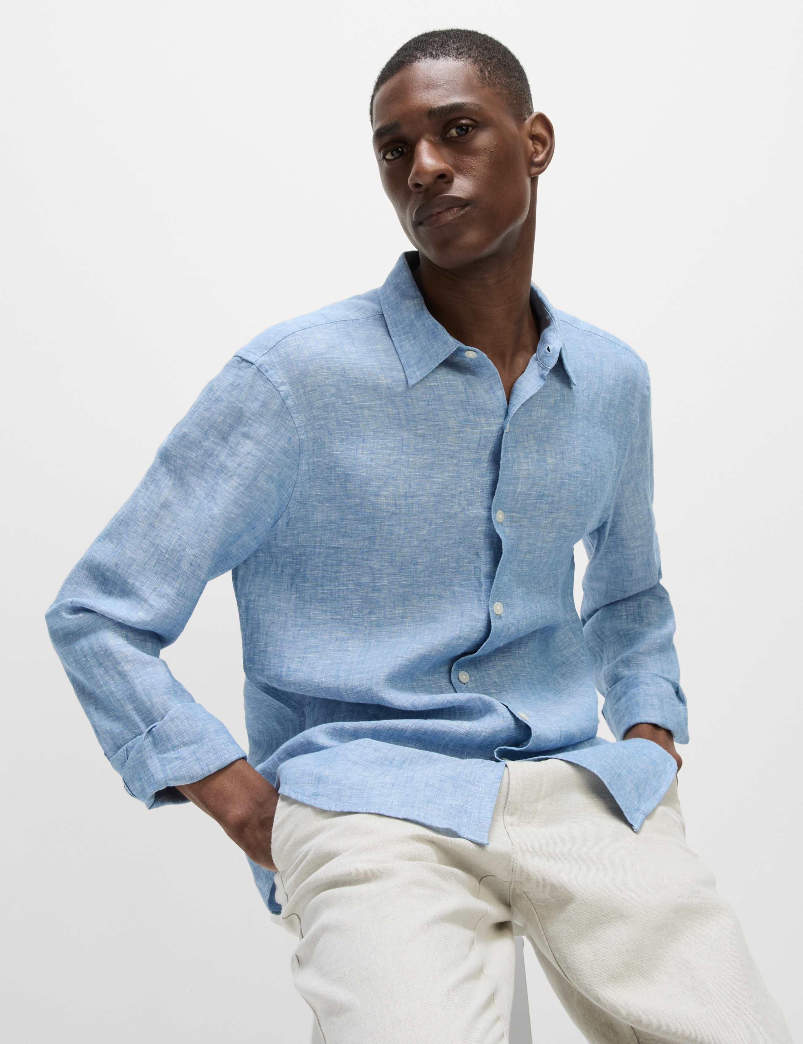 Slim Fit Pure Linen Shirt 1 of 5