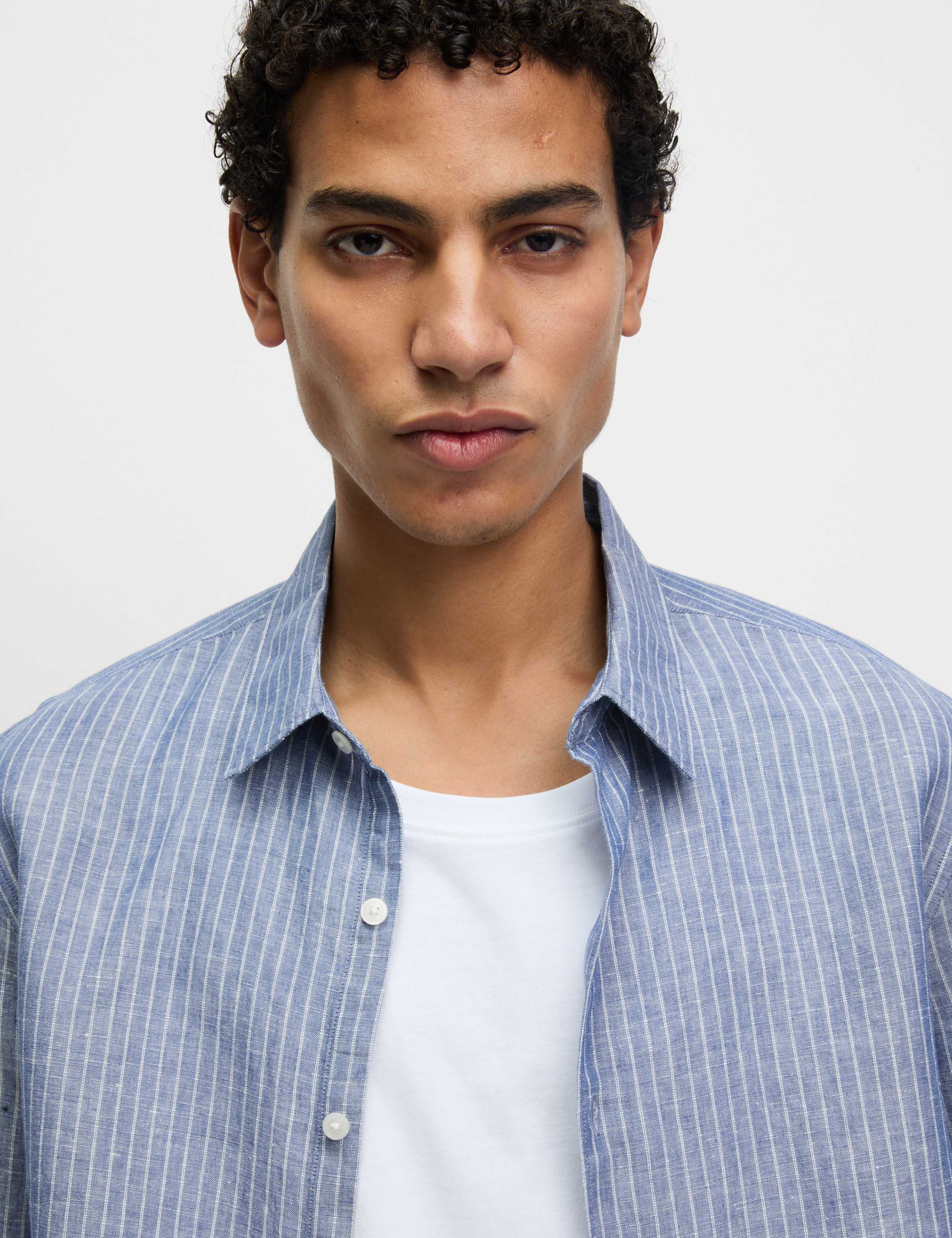 Cotton Linen Blend Striped Shirt 3 of 6