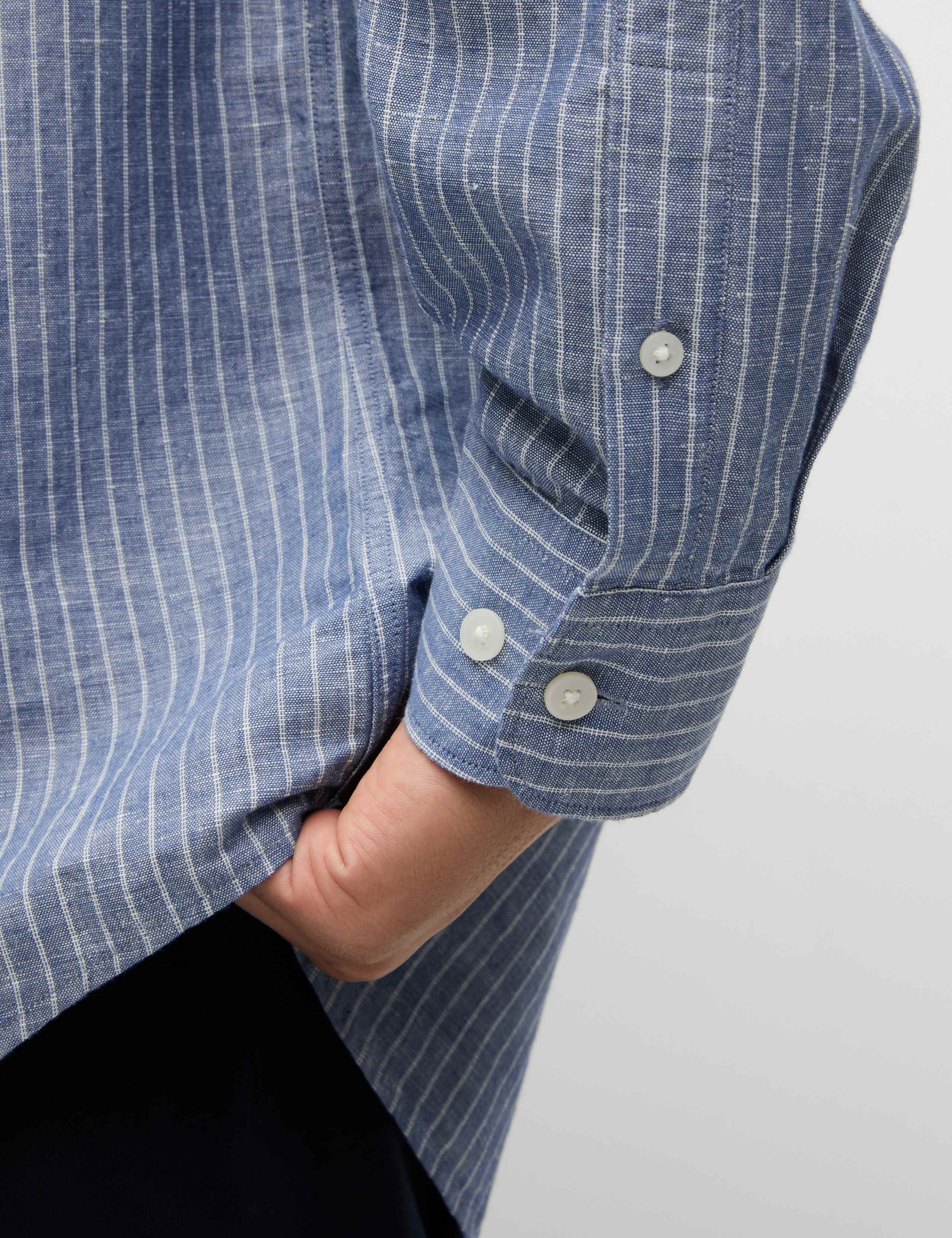 Cotton Linen Blend Striped Shirt 5 of 6