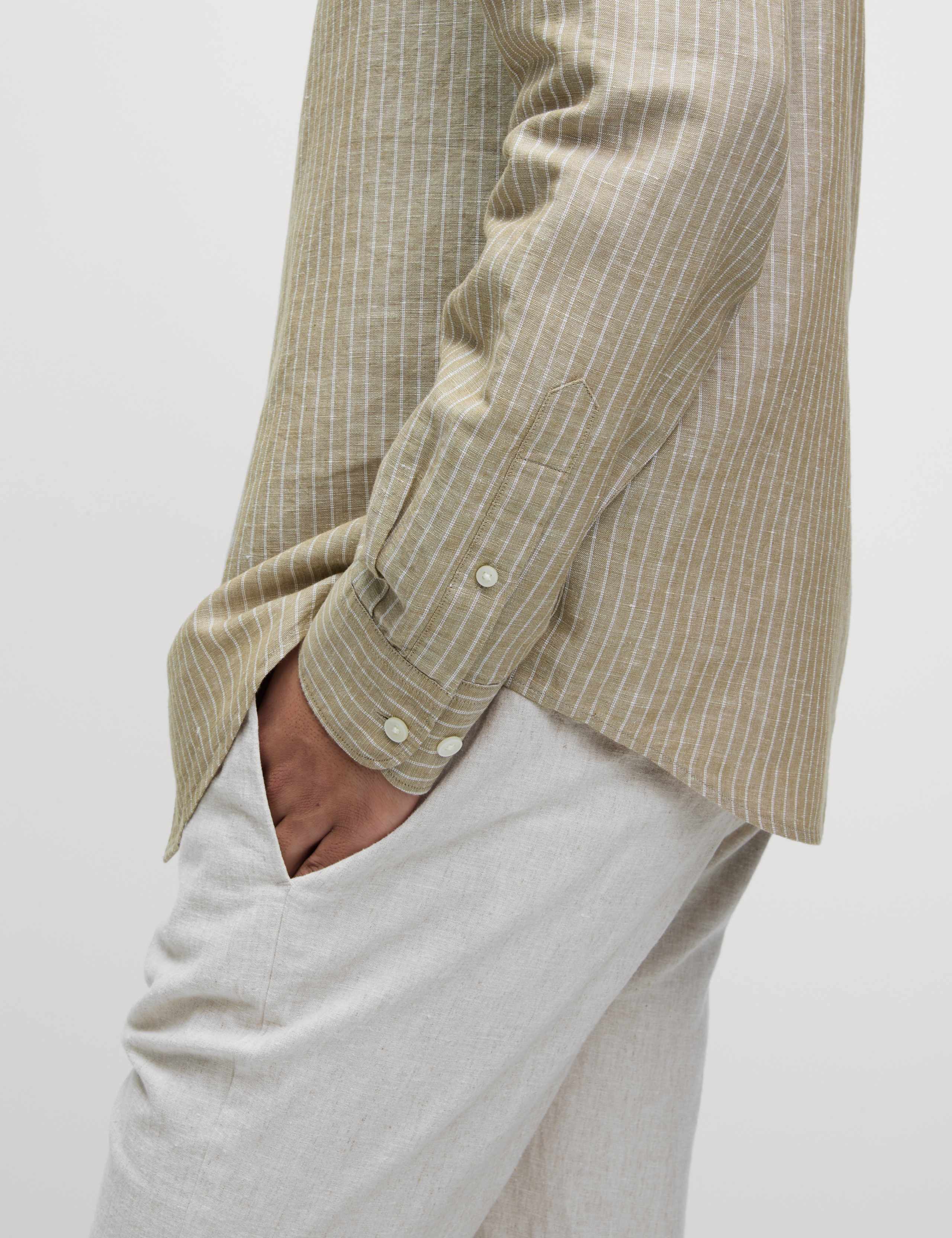 Cotton Linen Blend Striped Shirt 3 of 5