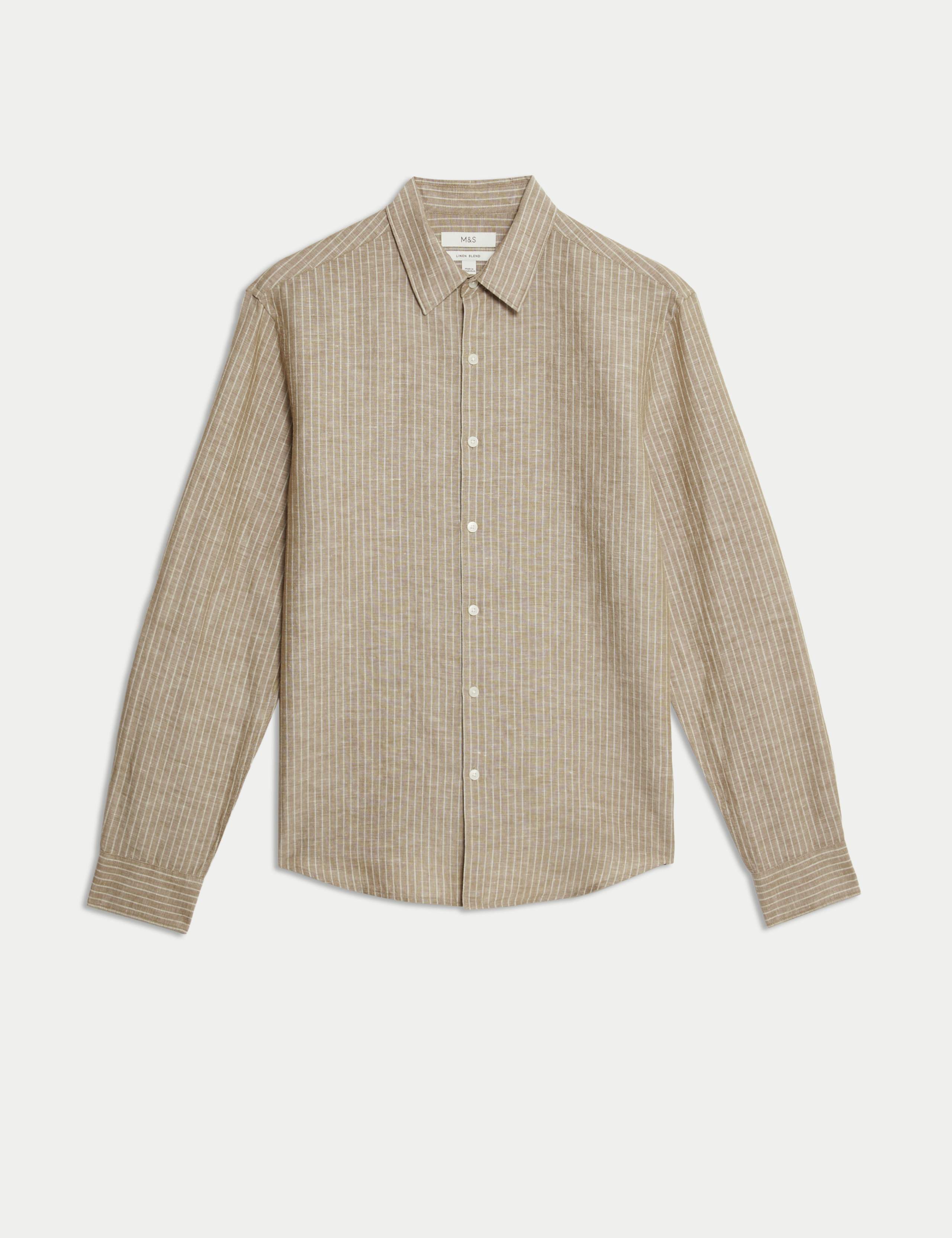 Cotton Linen Blend Striped Shirt 2 of 5