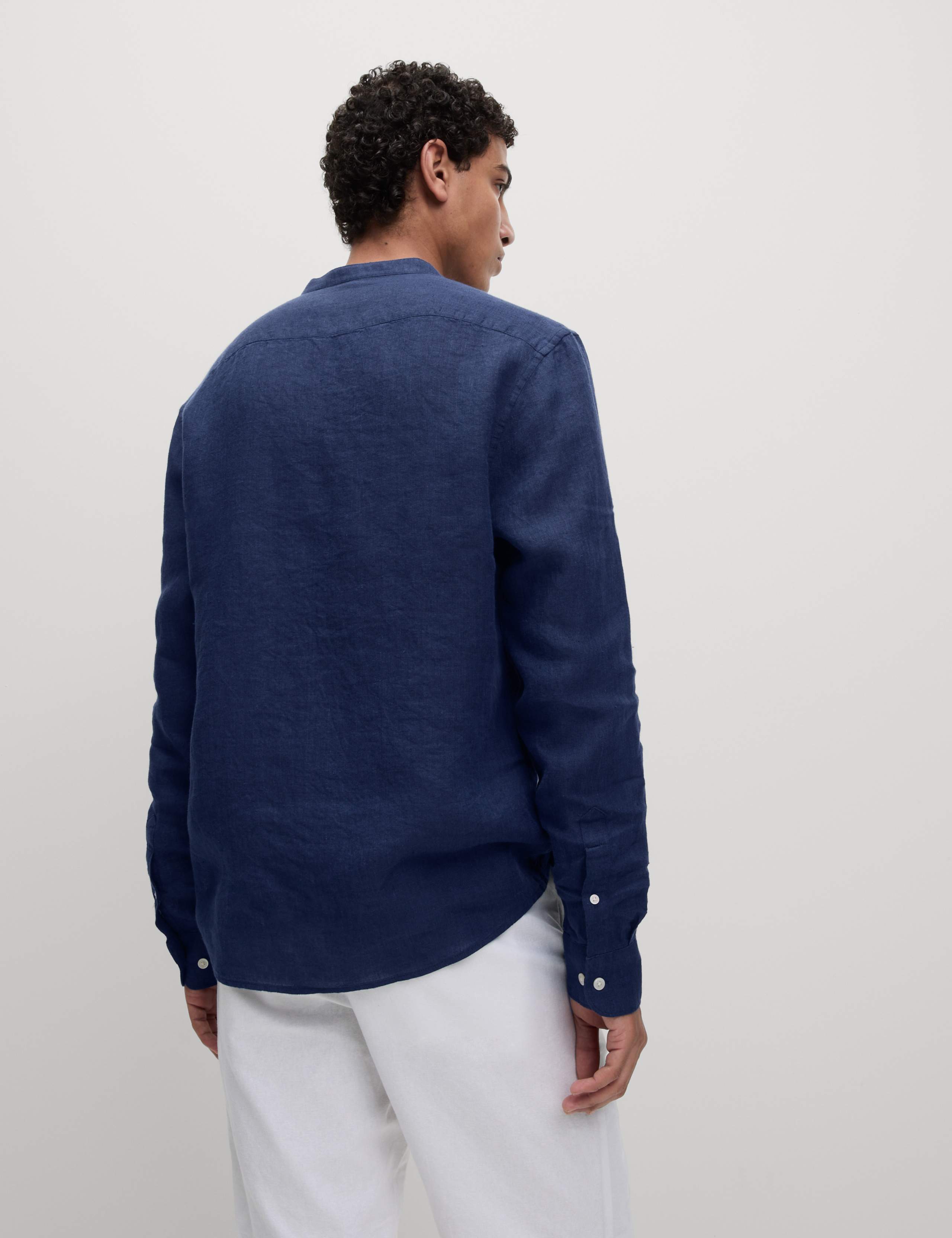 Pure Linen Grandad Collar Shirt 5 of 5