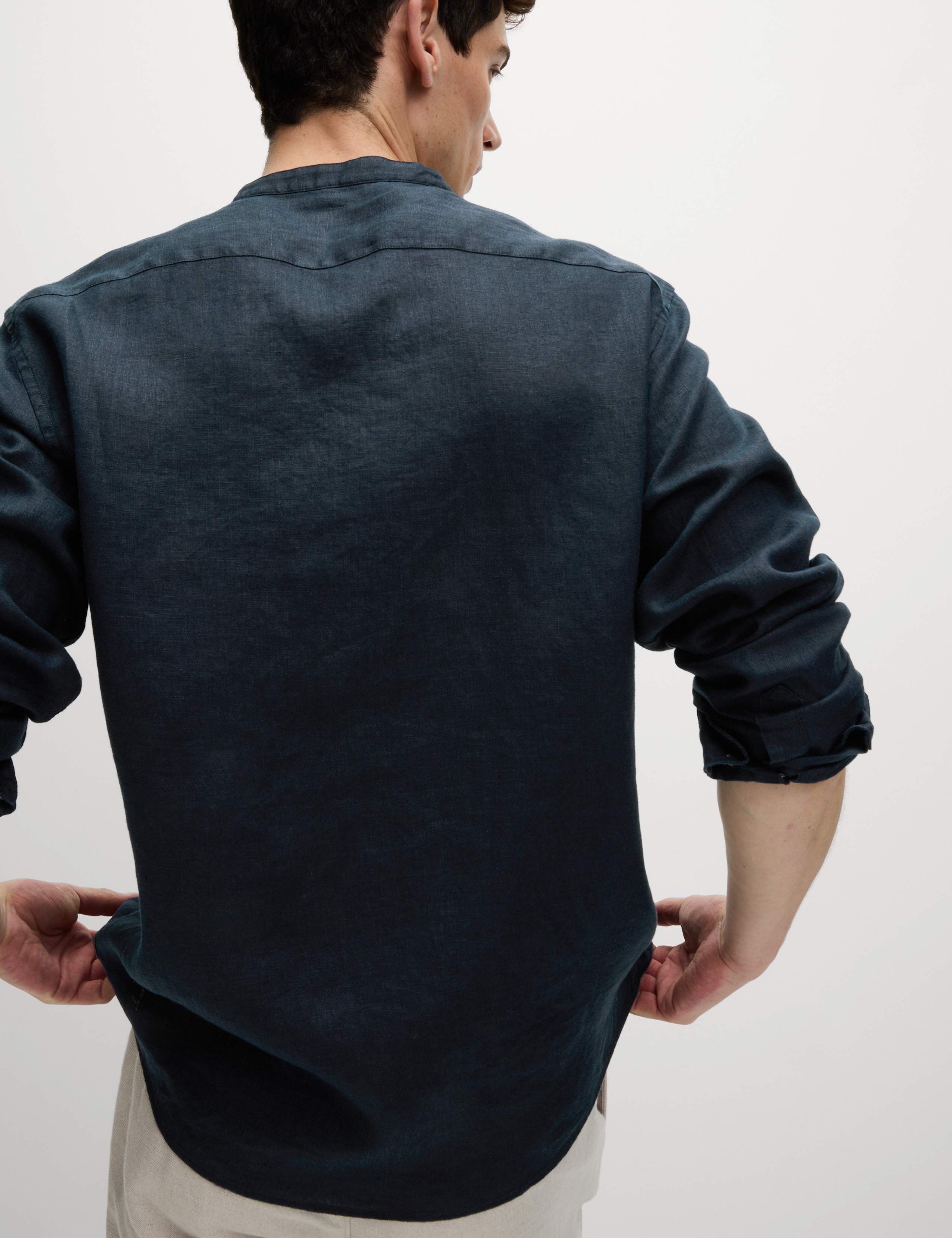 Pure Linen Grandad Collar Shirt 5 of 7