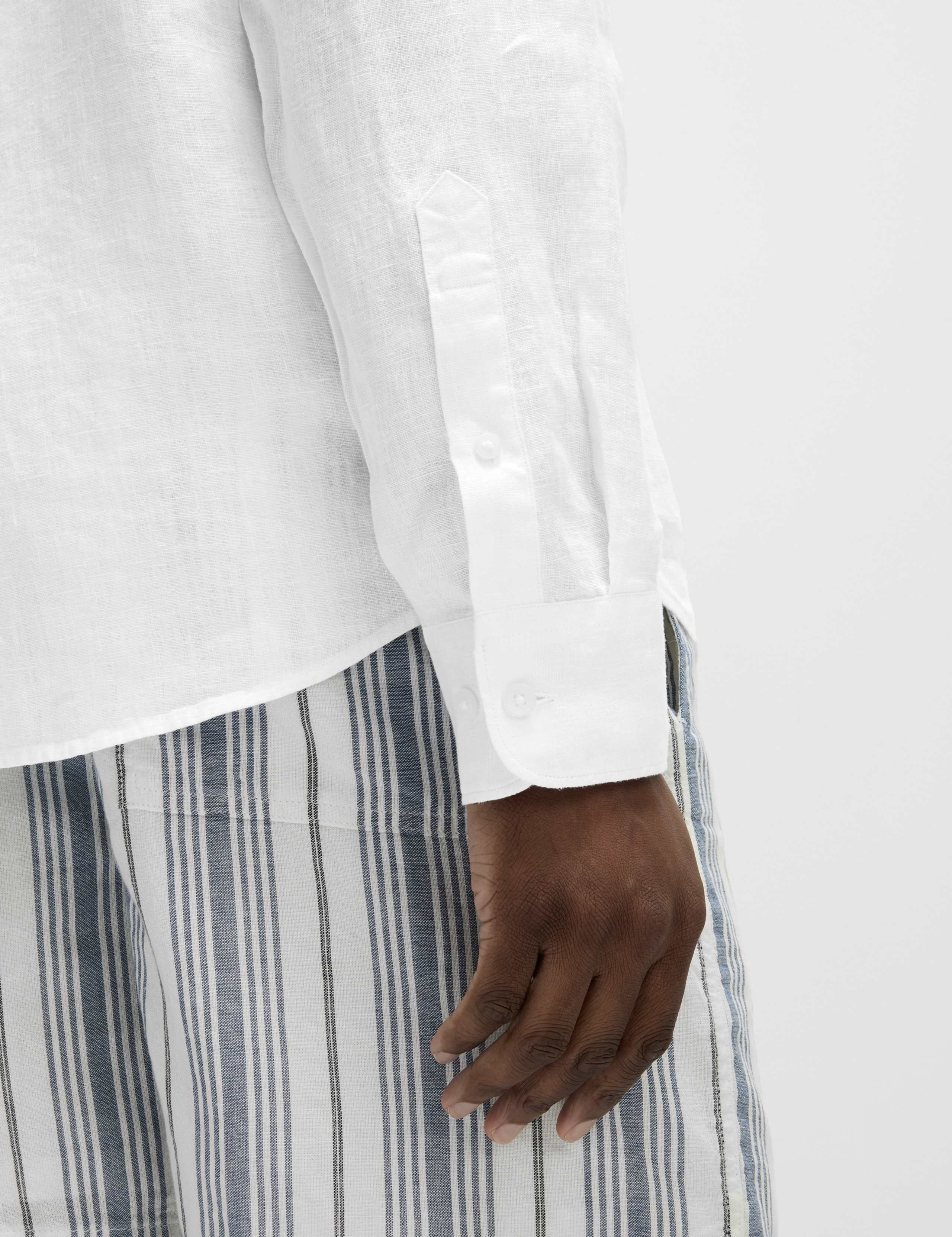 Pure Linen Grandad Collar Shirt 4 of 7