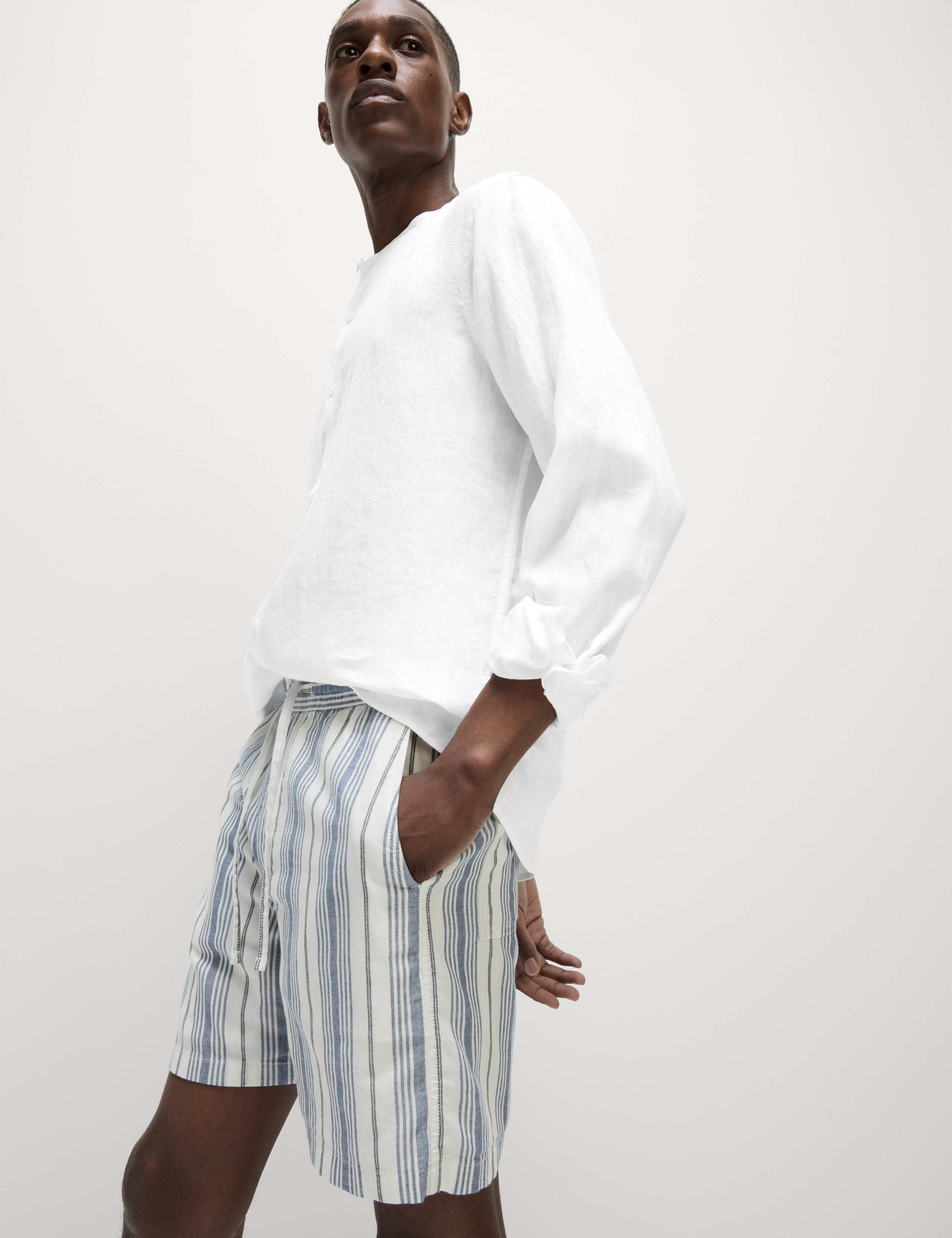 Pure Linen Grandad Collar Shirt 5 of 7