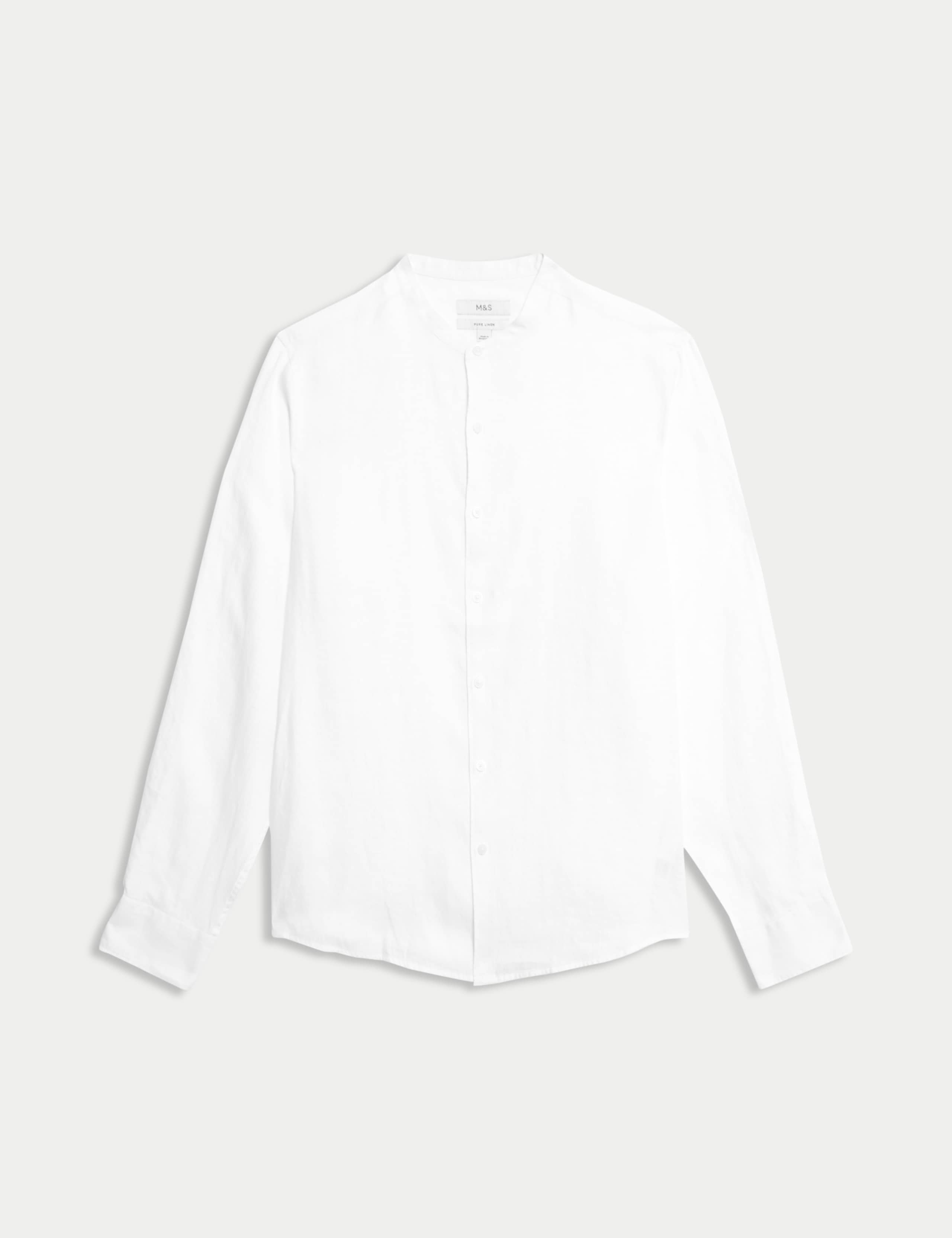 Pure Linen Grandad Collar Shirt 2 of 7