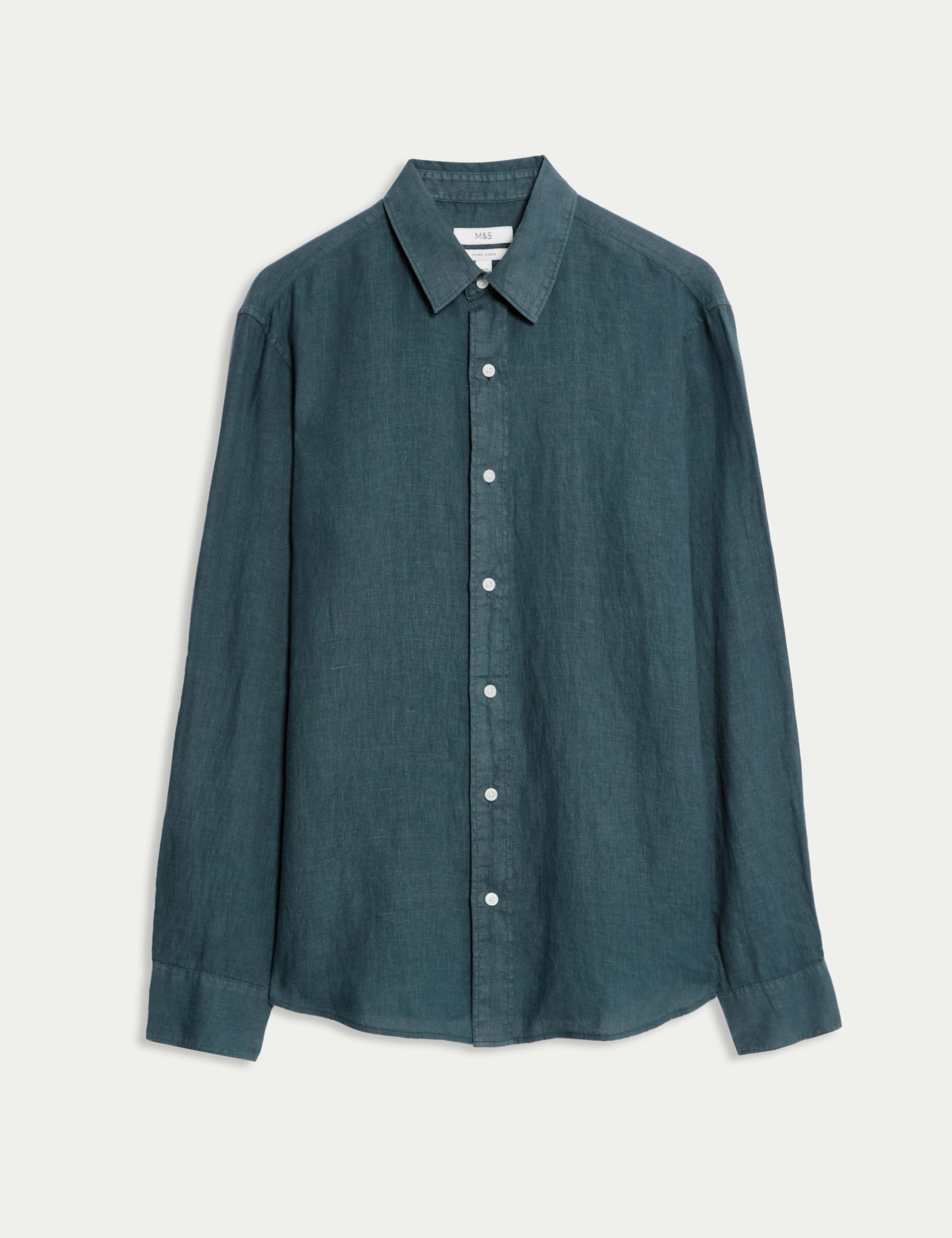 Pure Linen Garment Dye Shirt 2 of 5