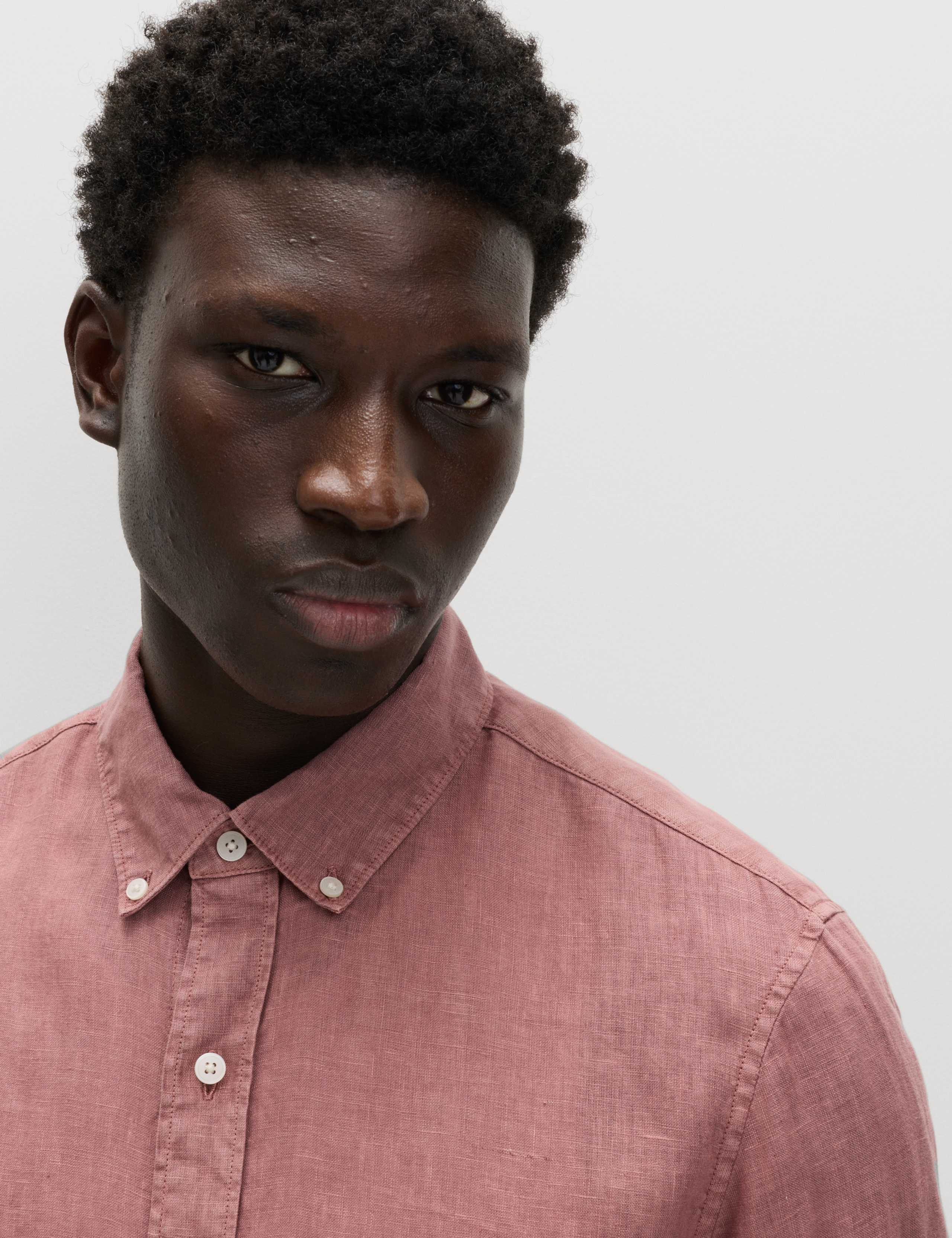 Slim Fit Garment Dye Pure Linen Shirt 3 of 5