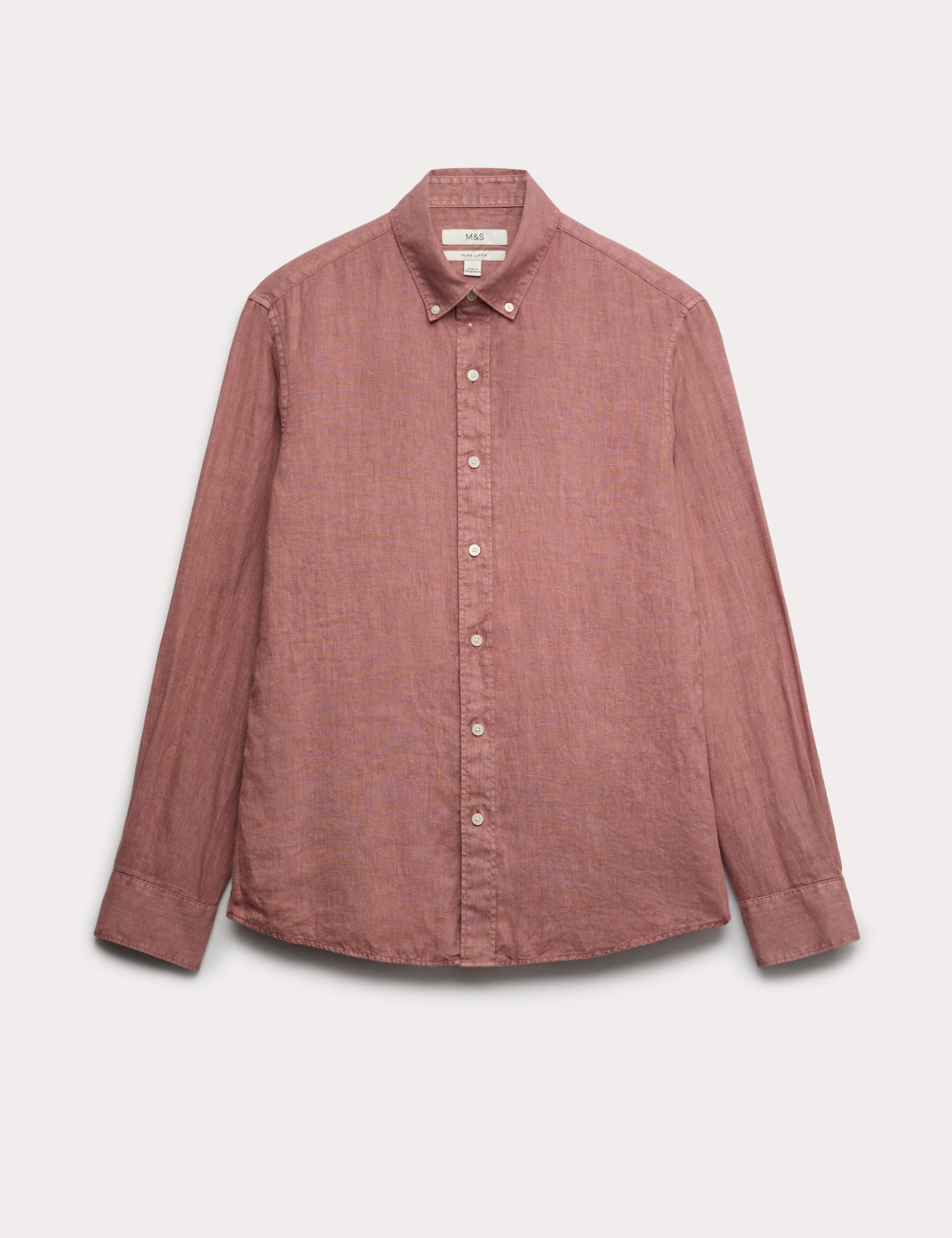 Slim Fit Garment Dye Pure Linen Shirt 2 of 5
