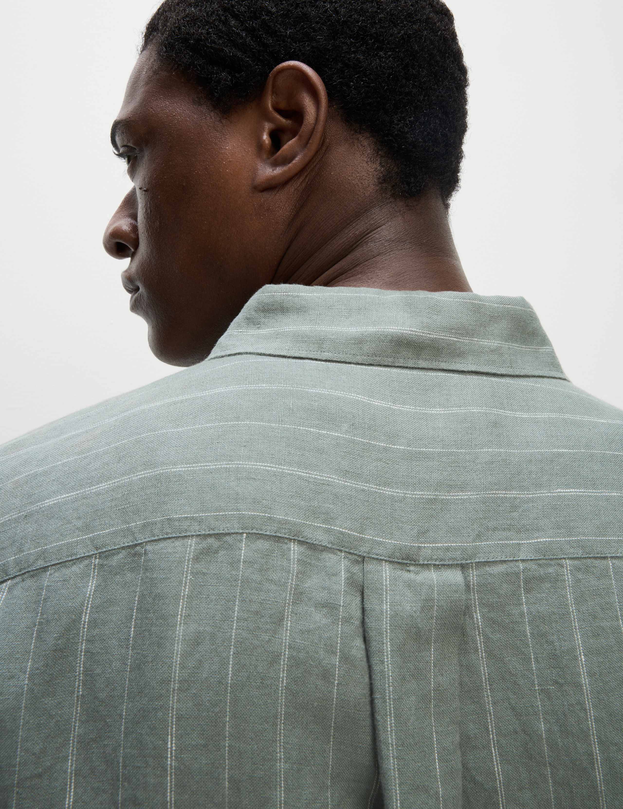 Regular Fit Pure Linen Striped Shirt 5 of 5