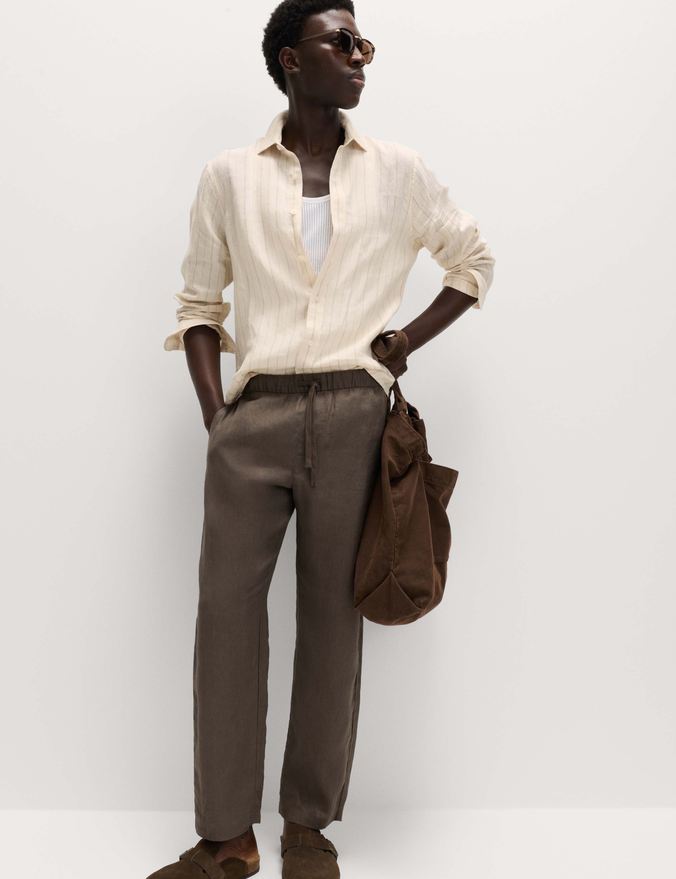 Regular Fit Pure Linen Striped Shirt 6 of 6