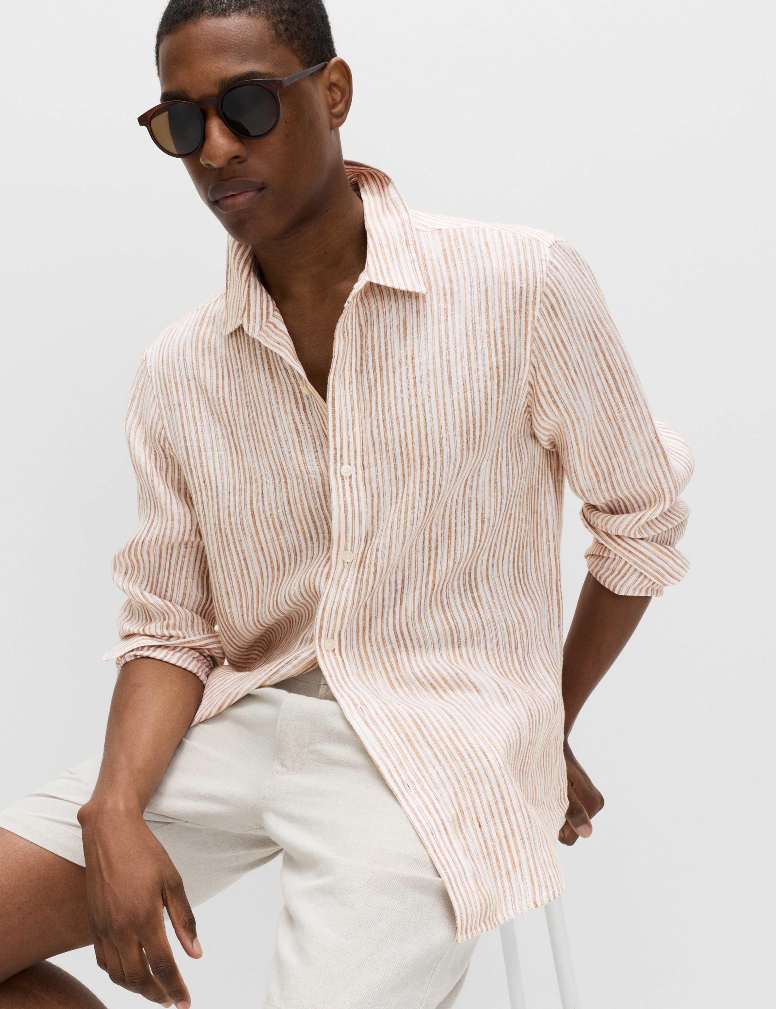 Pure Linen Striped Shirt 1 of 5