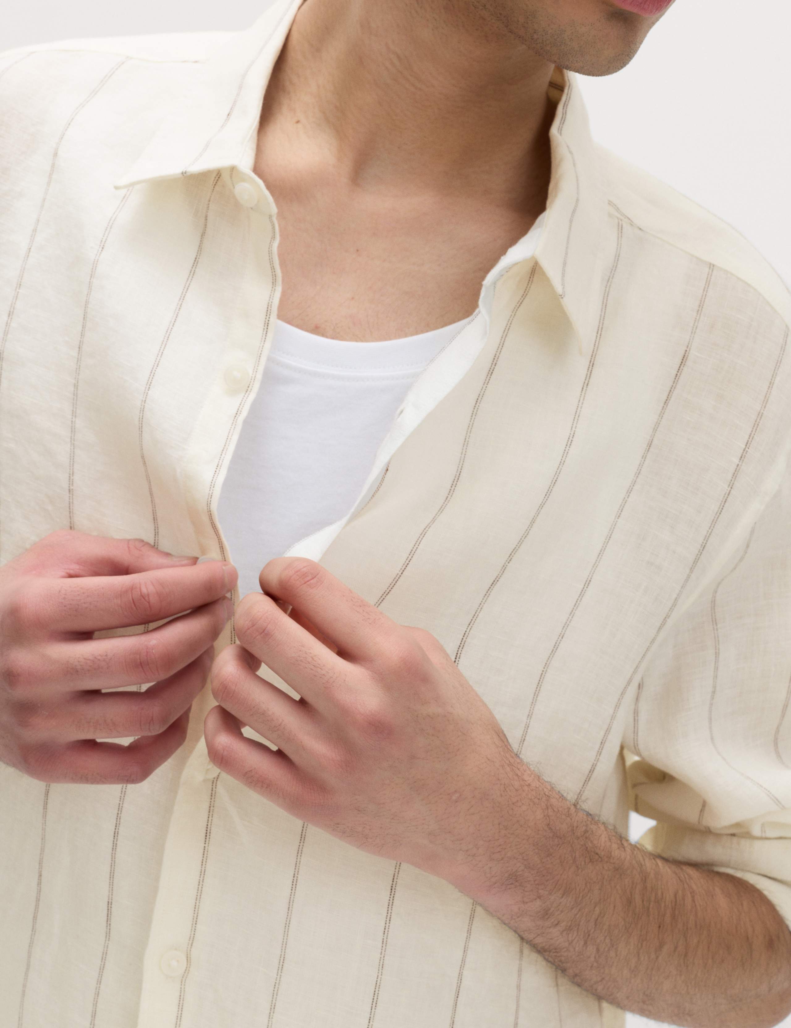 Regular Fit Pure Linen Striped Shirt 4 of 5