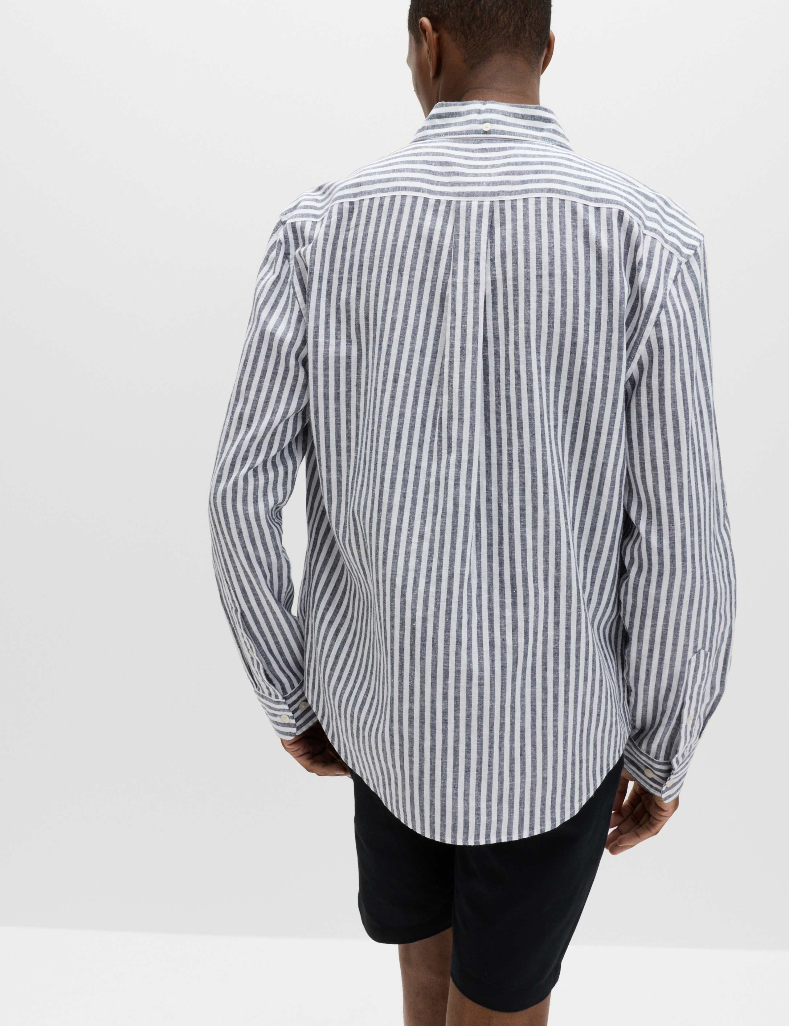 Linen Cotton Blend Striped Shirt 4 of 6