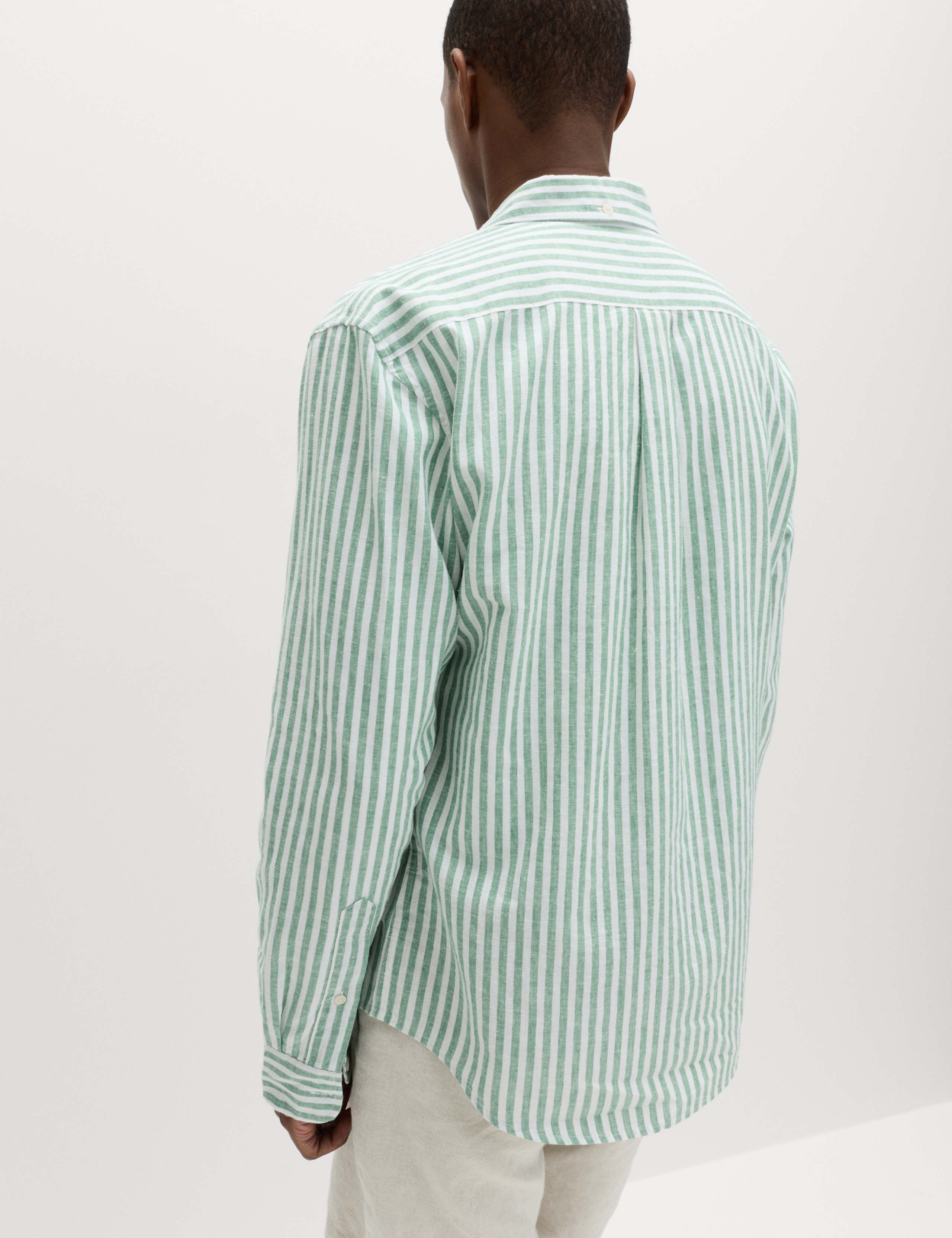 Linen Cotton Blend Striped Shirt 4 of 7