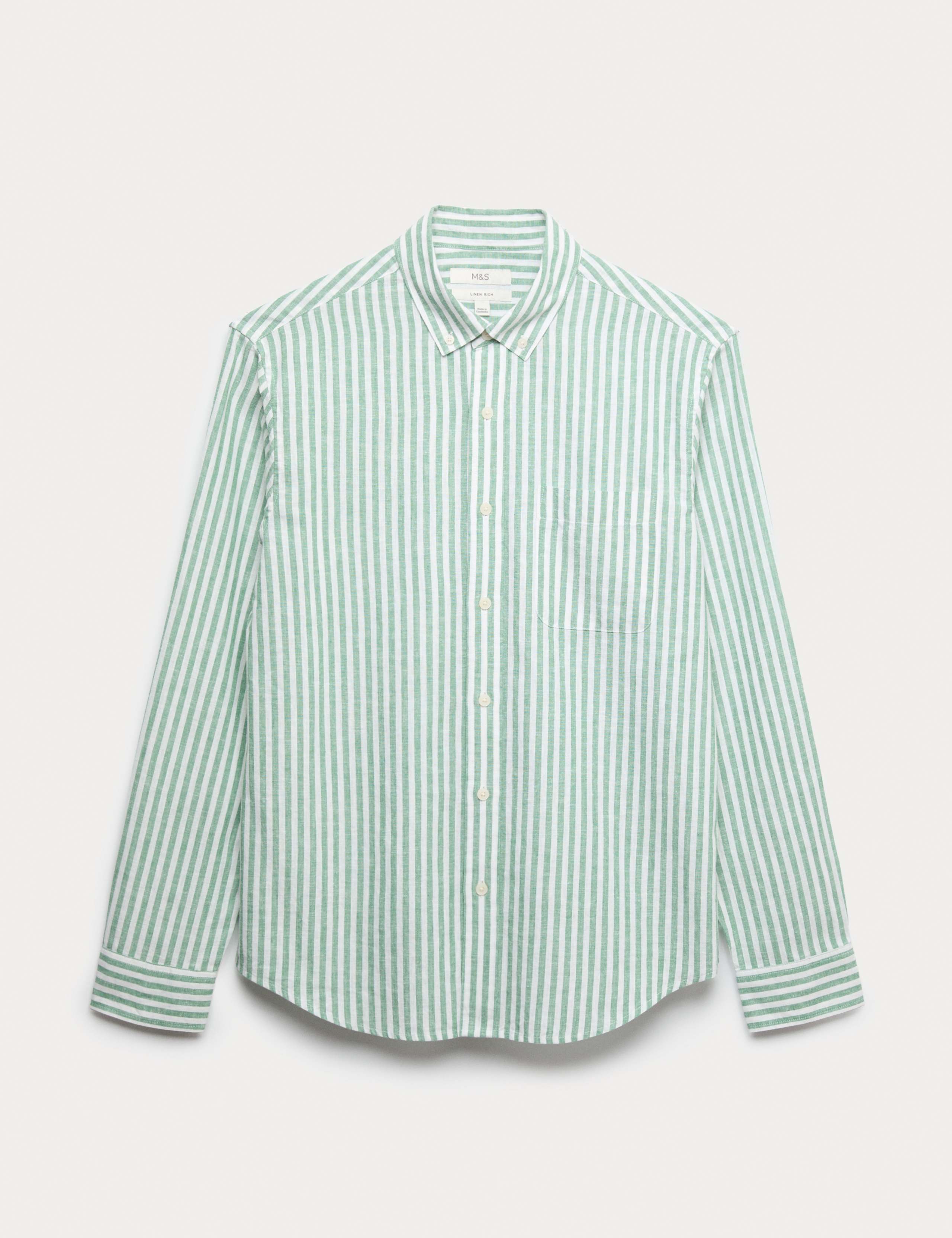 Linen Cotton Blend Striped Shirt 2 of 7