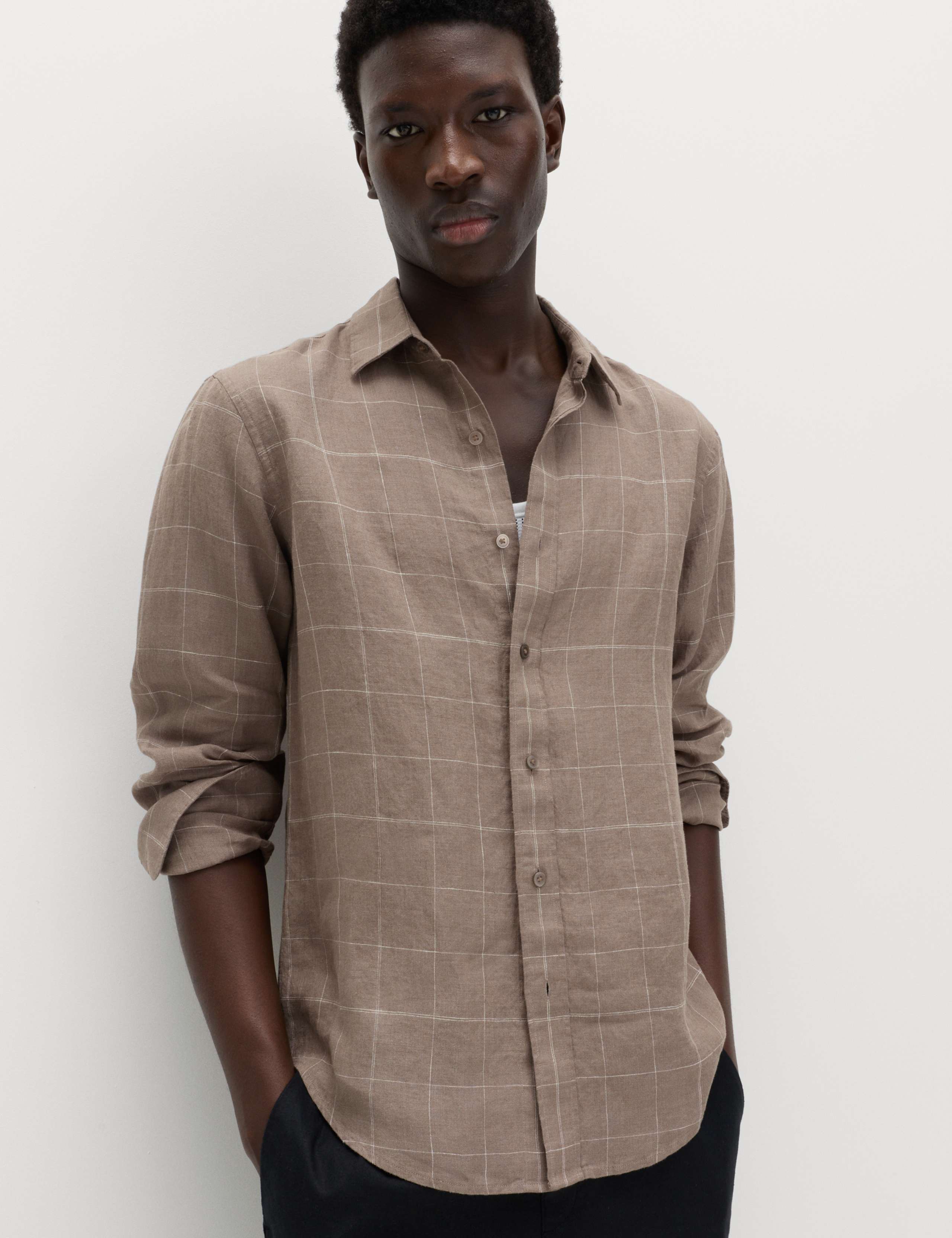 Pure Linen Check Shirt 1 of 5