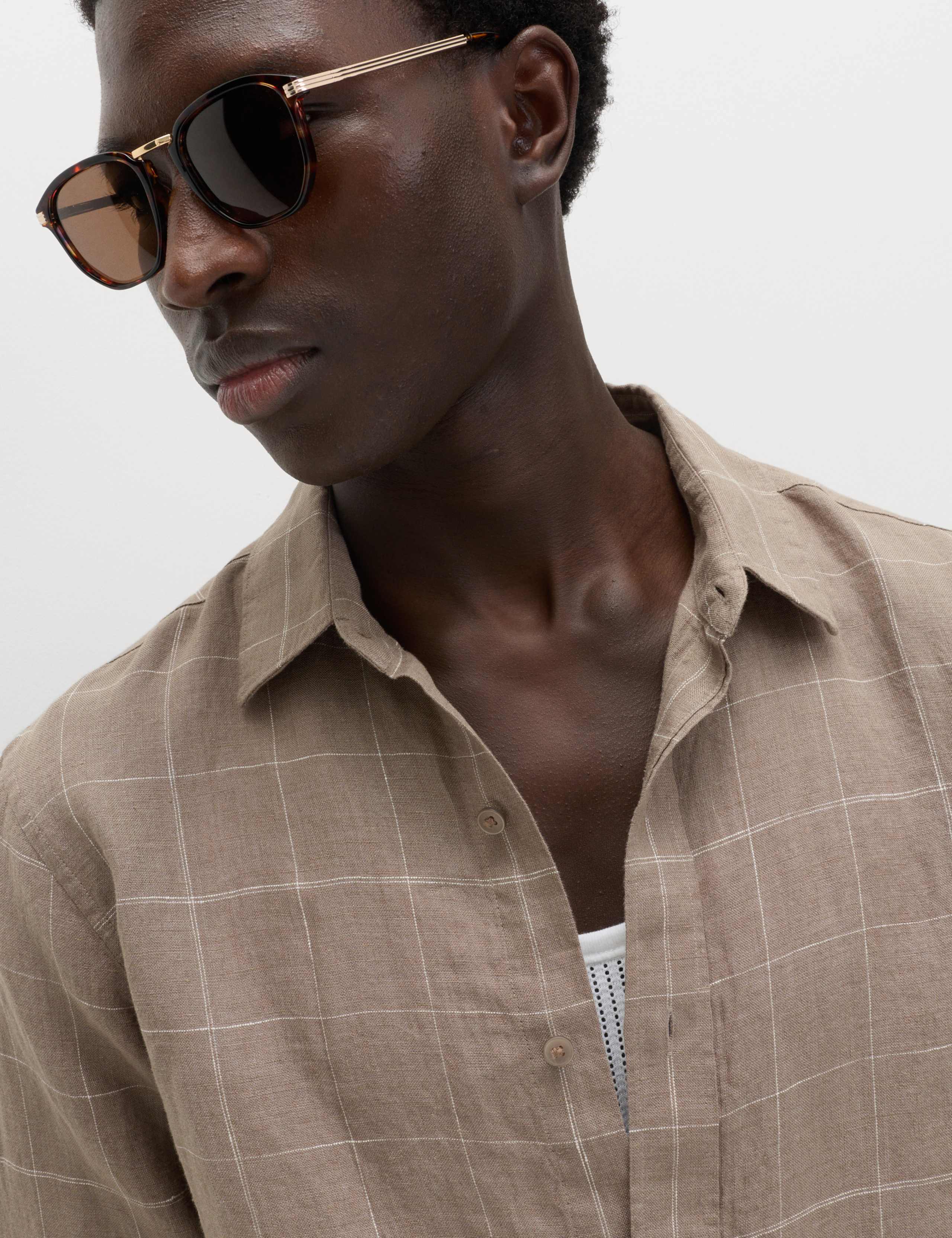 Pure Linen Check Shirt 3 of 5