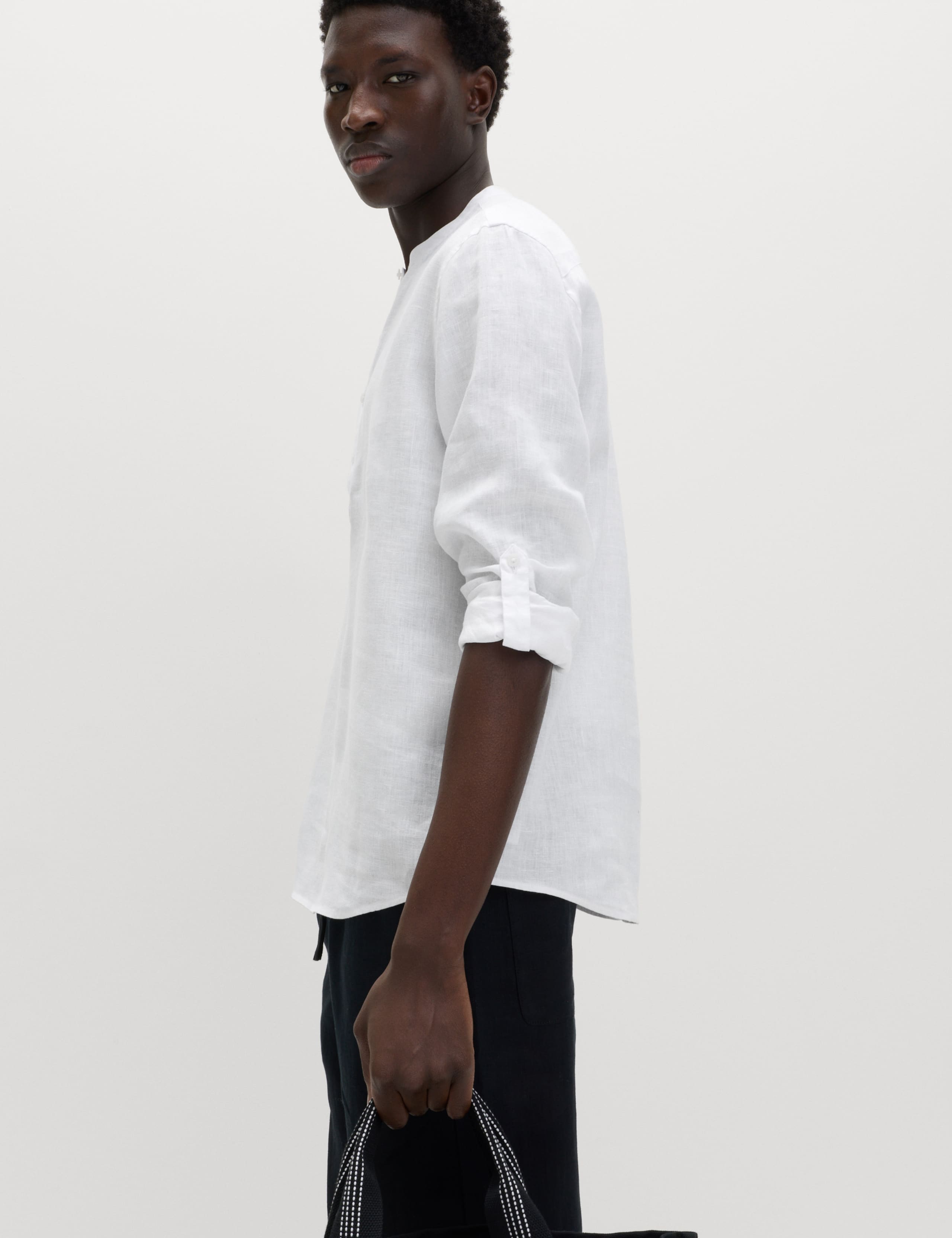 Pure Linen Grandad Collar Shirt 3 of 6