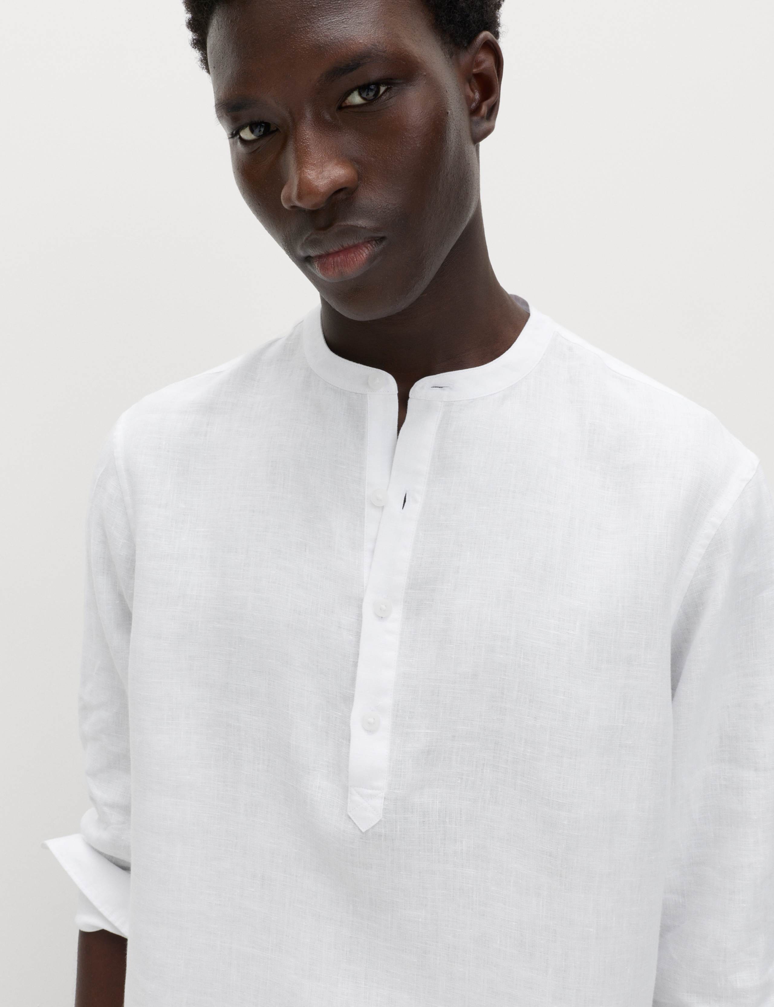 Pure Linen Grandad Collar Shirt 4 of 6