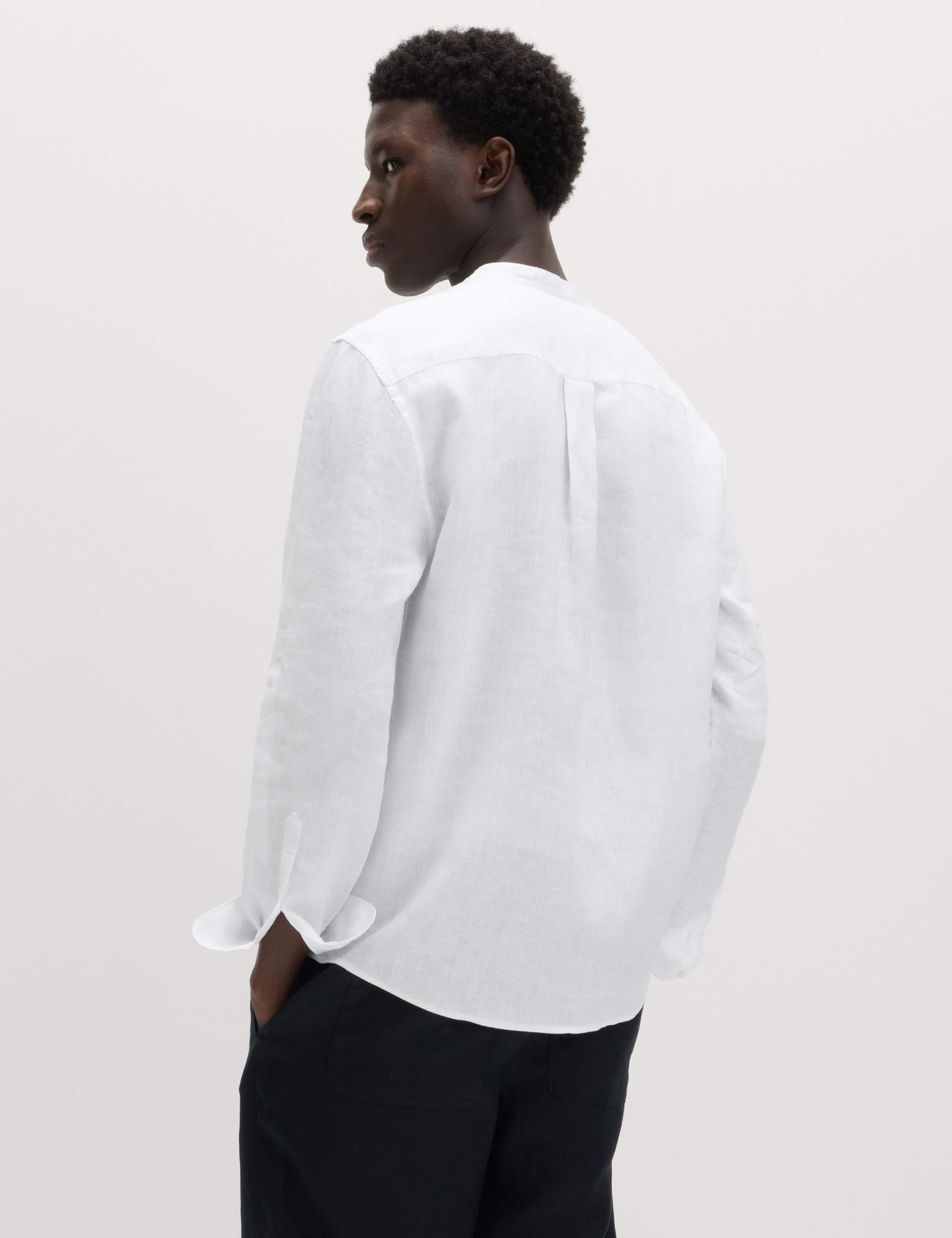 Pure Linen Grandad Collar Shirt 5 of 6