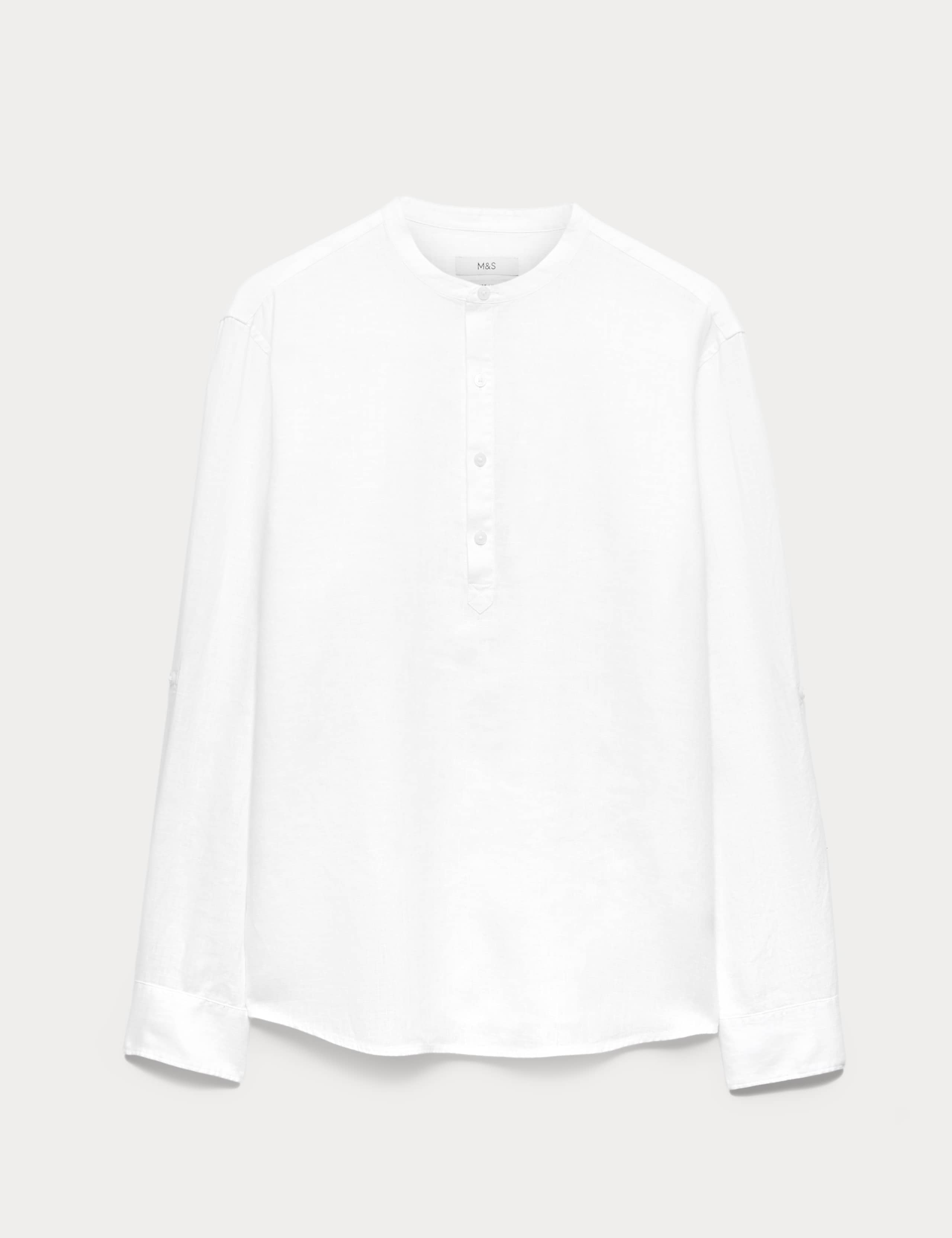Pure Linen Grandad Collar Shirt 1 of 1