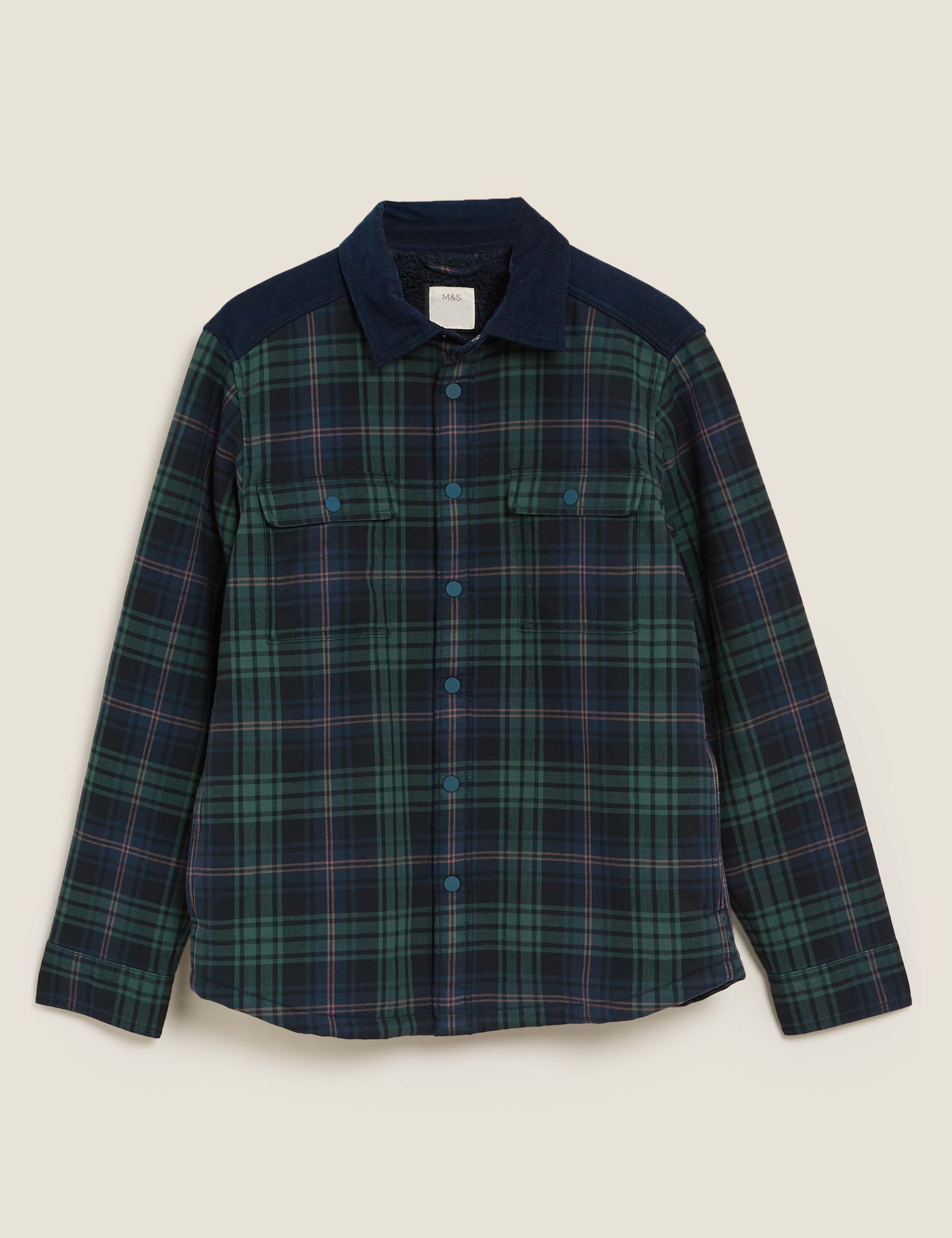 Borg Lined Check Overshirt 2 of 5