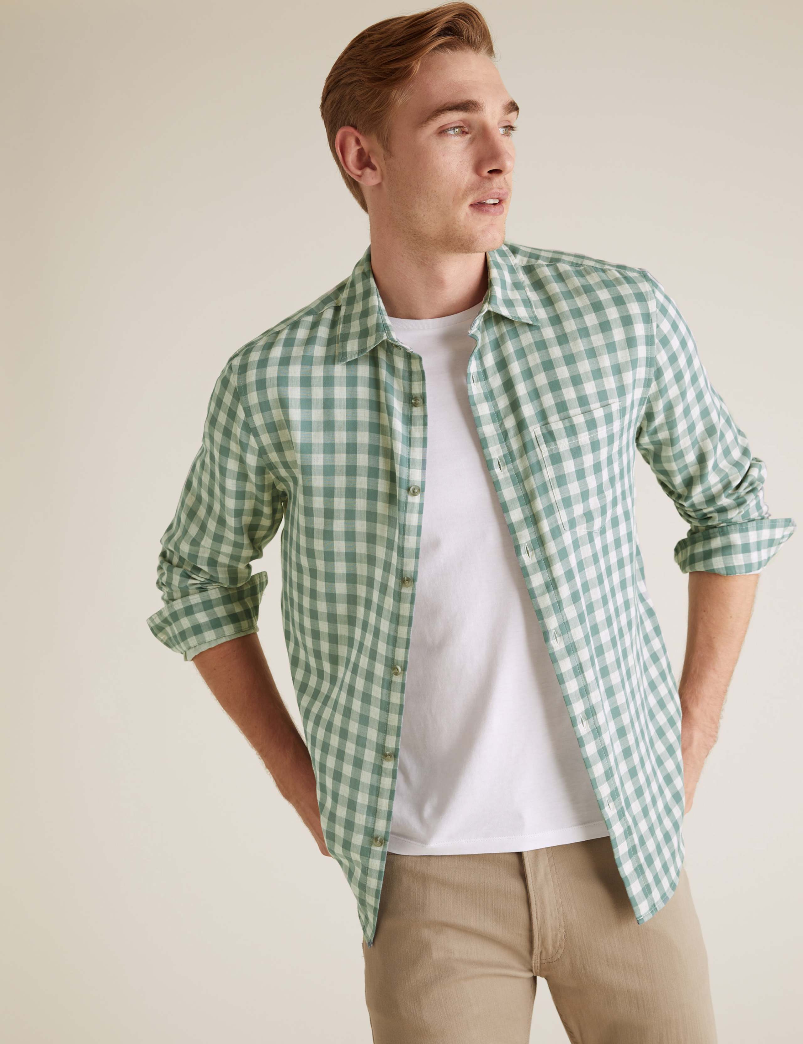 Pure Cotton Double Faced Check Overshirt 1 of 6
