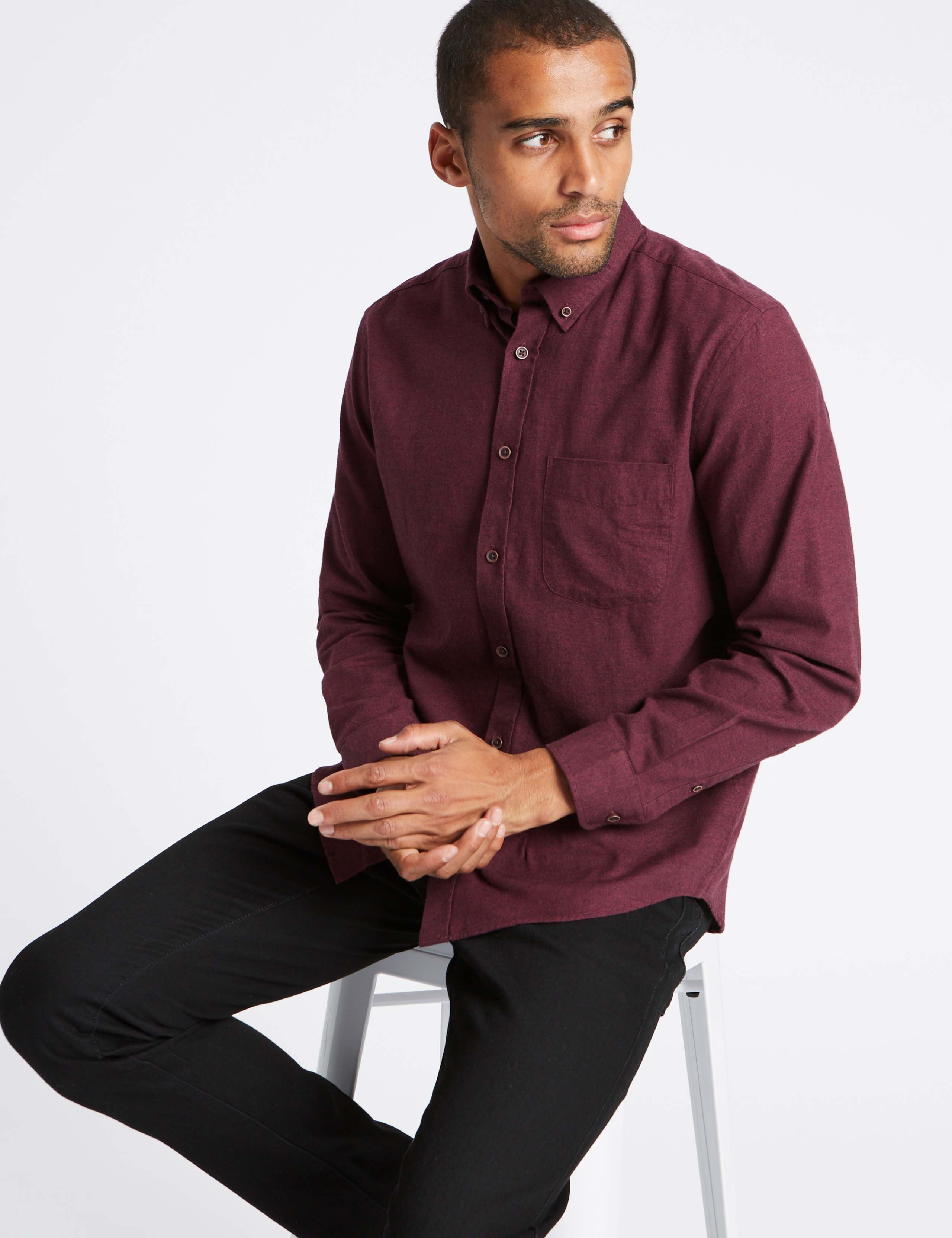 Brushed Cotton Plain Shirt 3 of 4