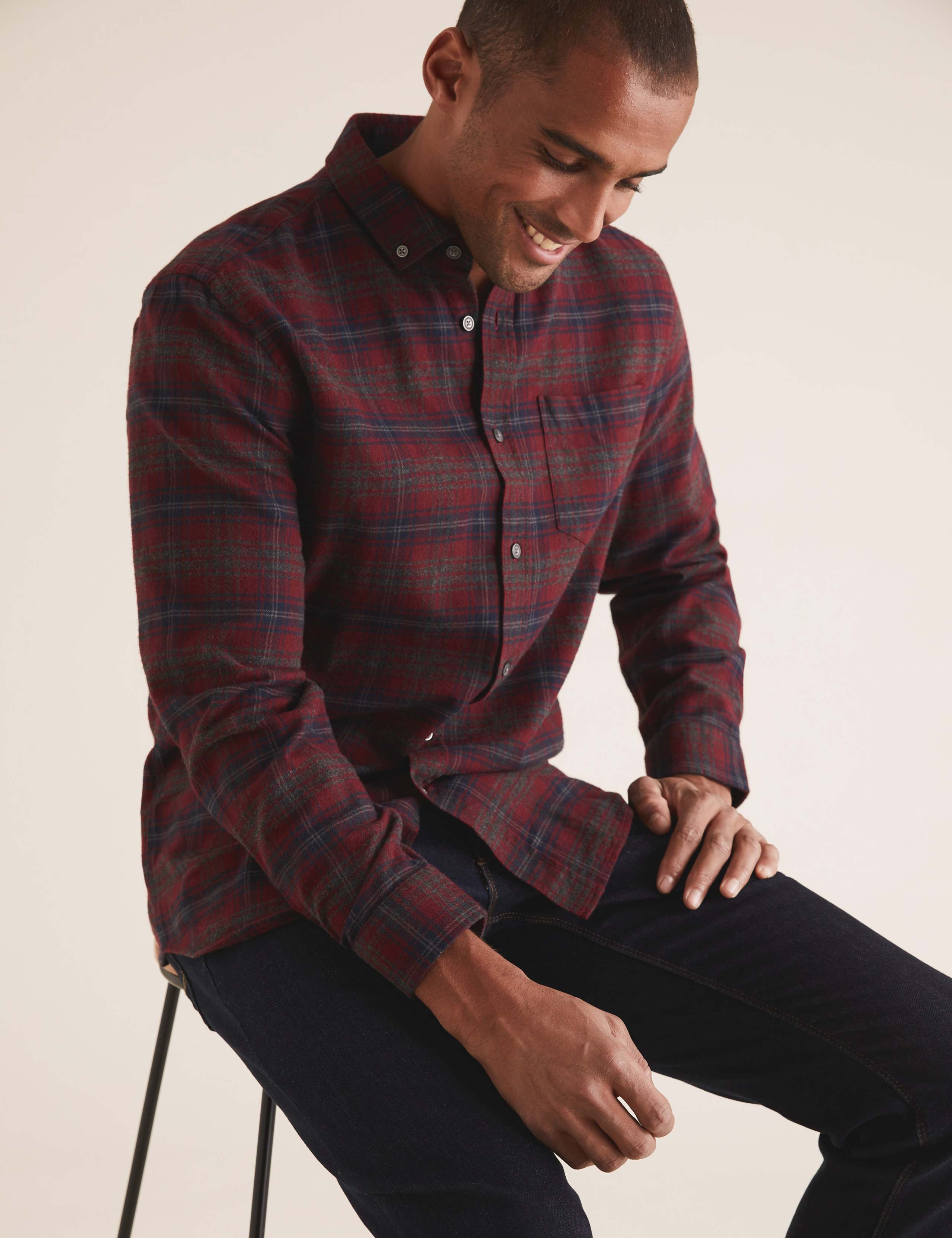 Pure Cotton Flannel Checked Shirt 1 of 4
