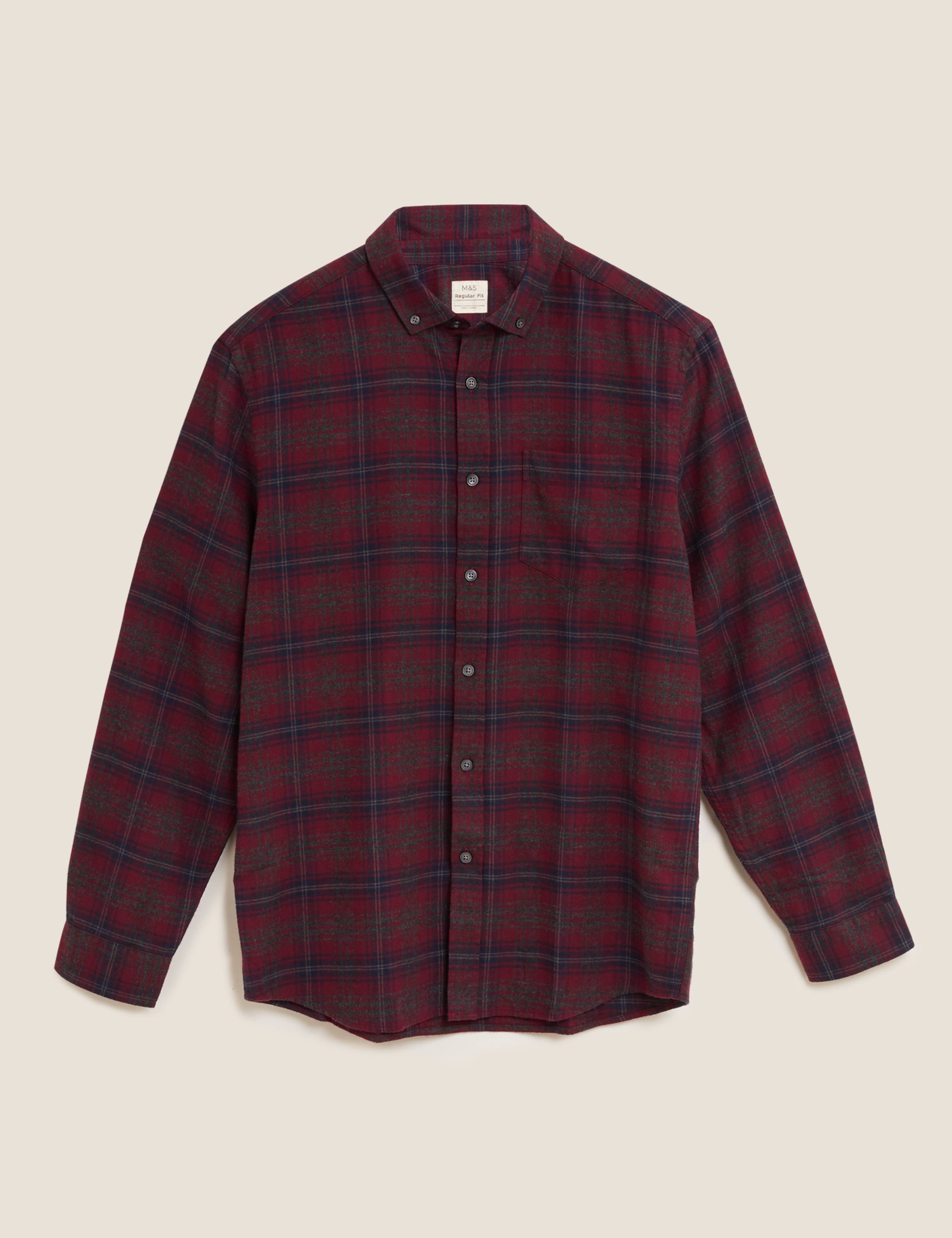 Pure Cotton Flannel Checked Shirt 2 of 4