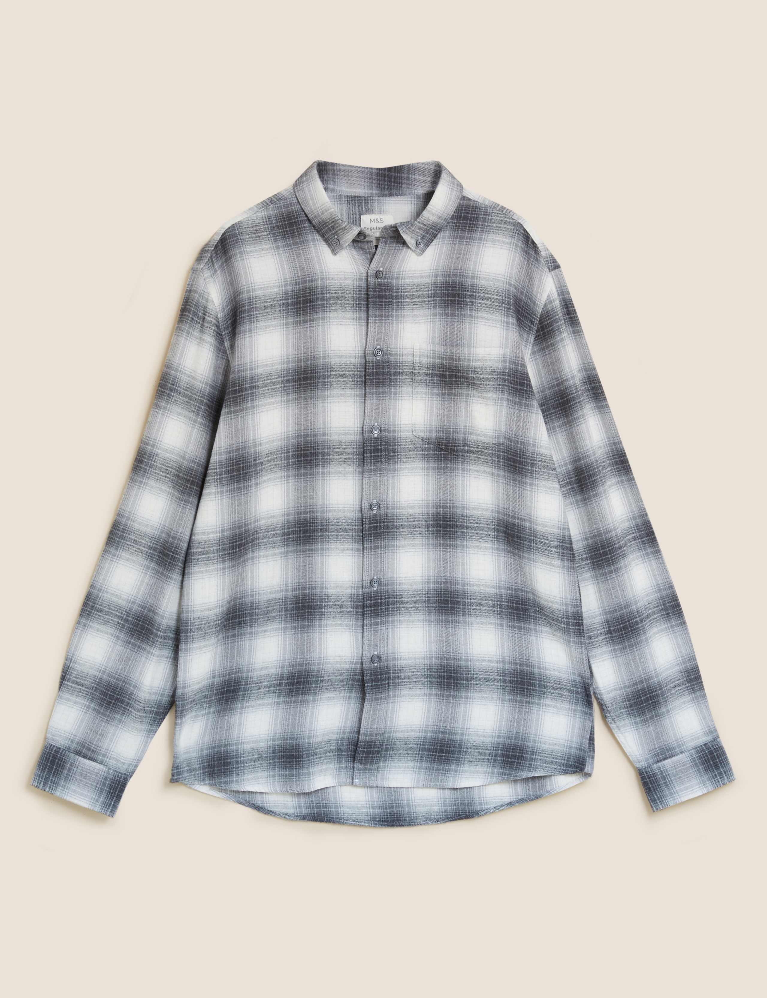 Pure Cotton Flannel Checked Shirt 2 of 5