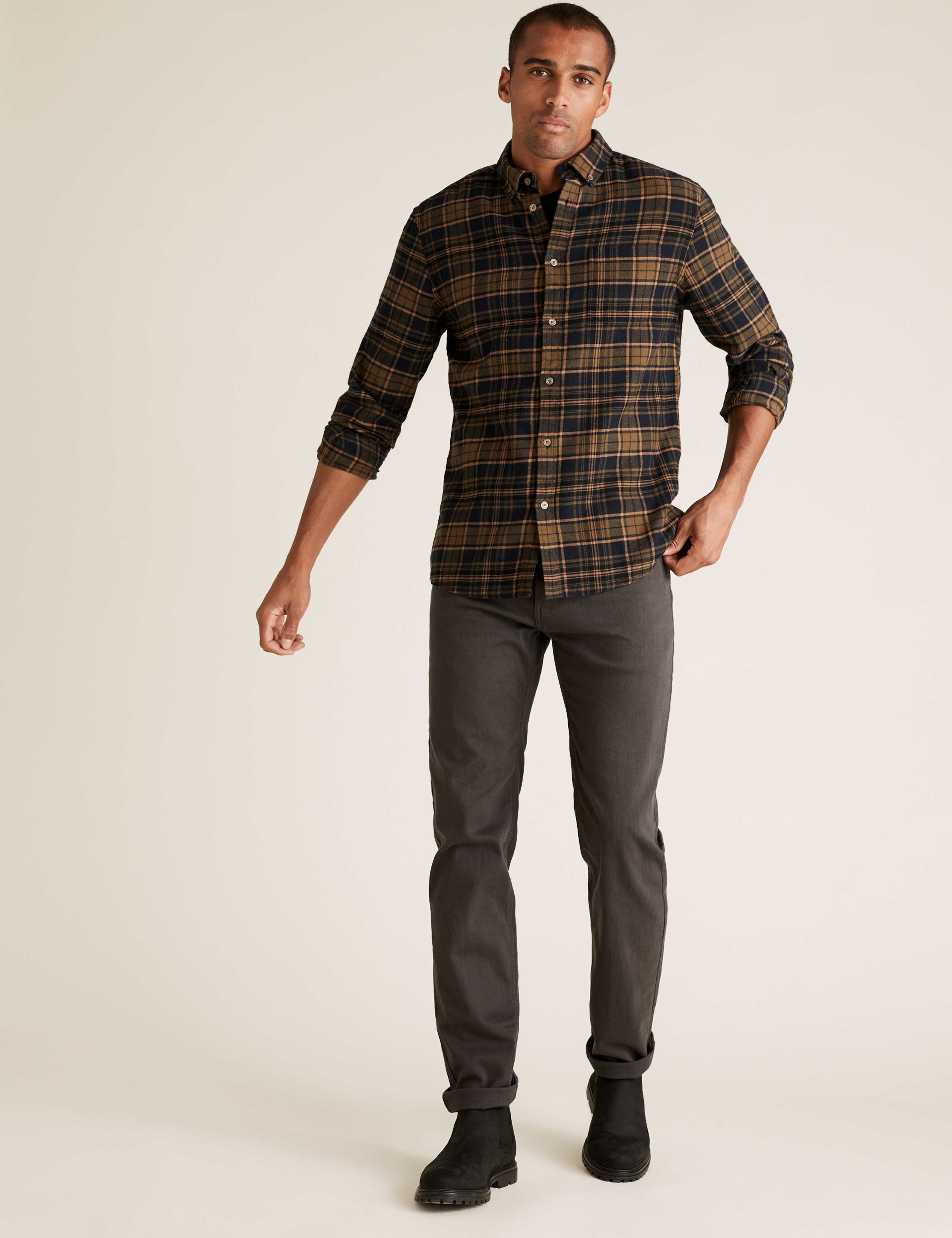 Pure Cotton Flannel Checked Shirt 1 of 4