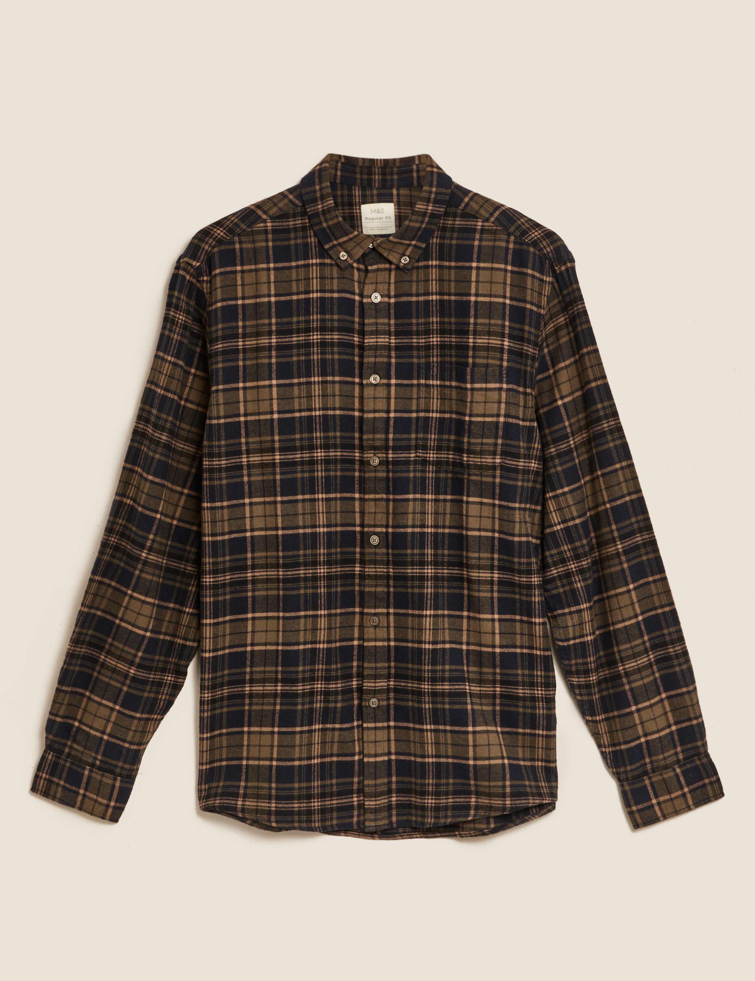 Pure Cotton Flannel Checked Shirt 2 of 4