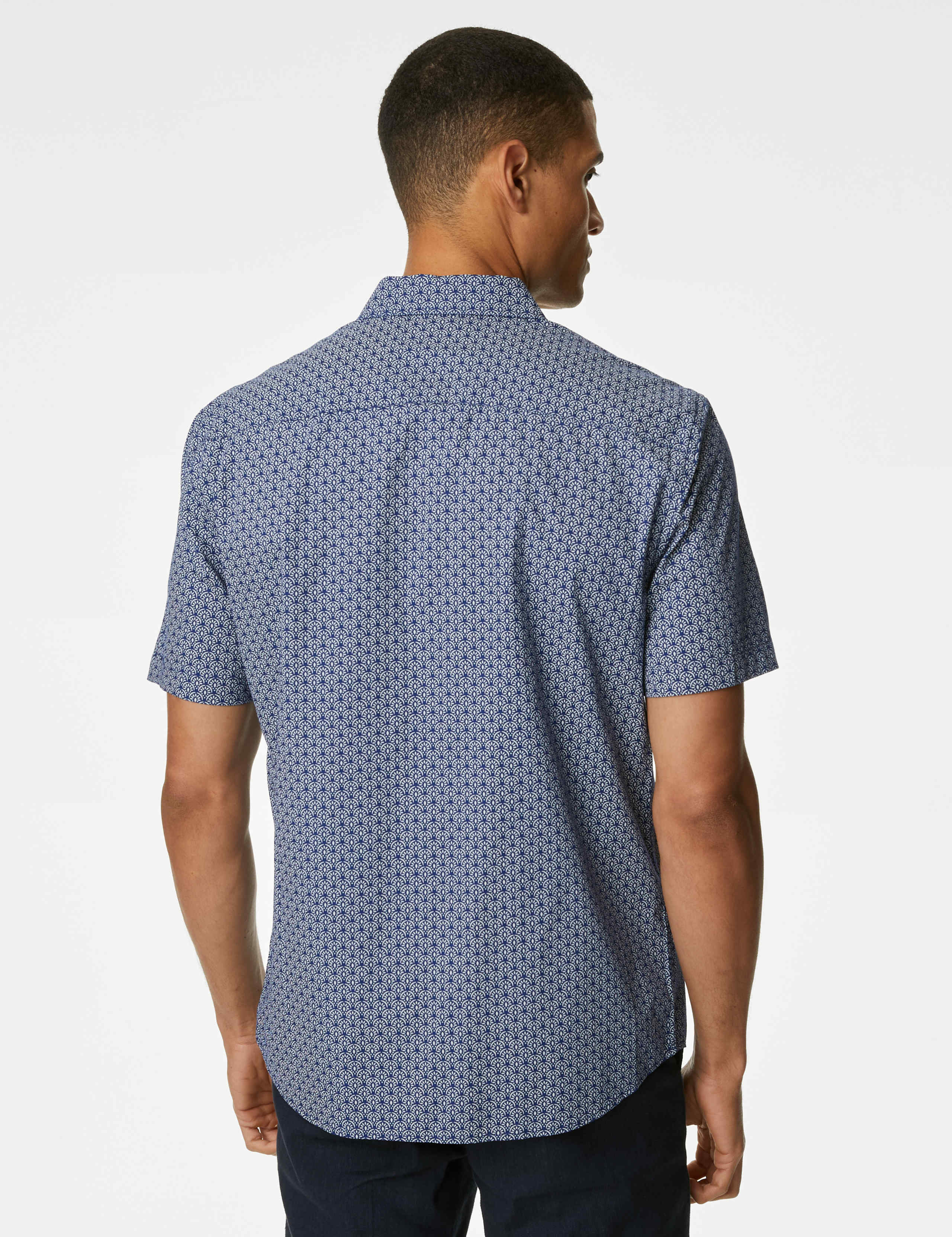 Easy Iron Pure Cotton Geometric Print Shirt 4 of 5