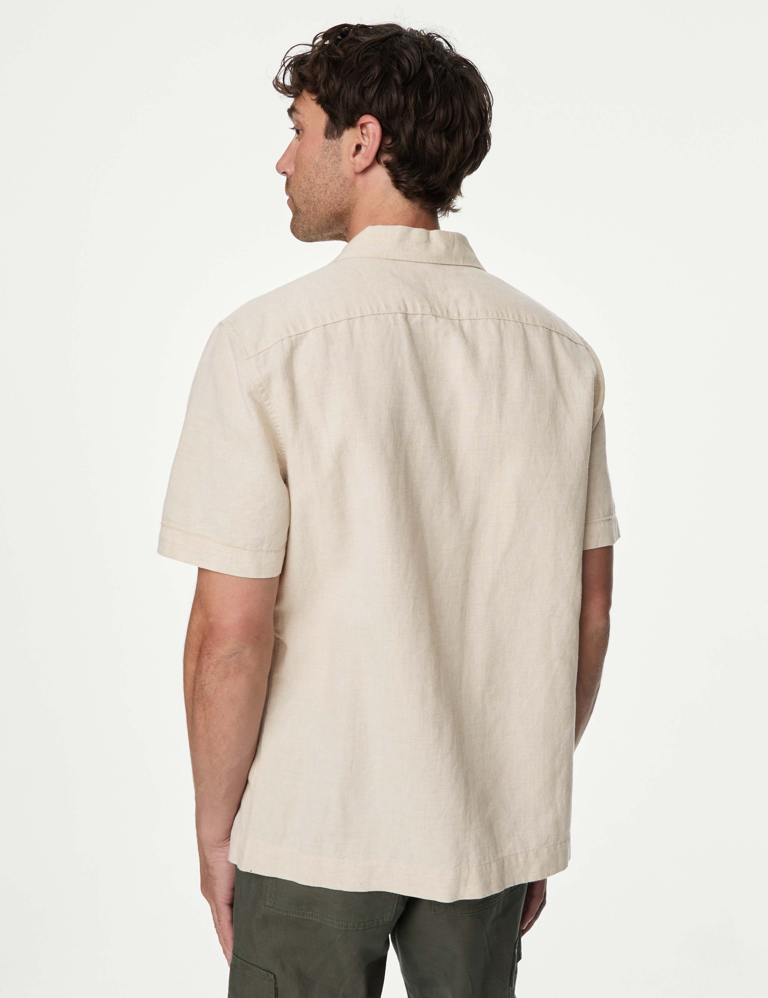 Cotton Linen Blend Cuban Collar Shirt | M&S Collection | M&S