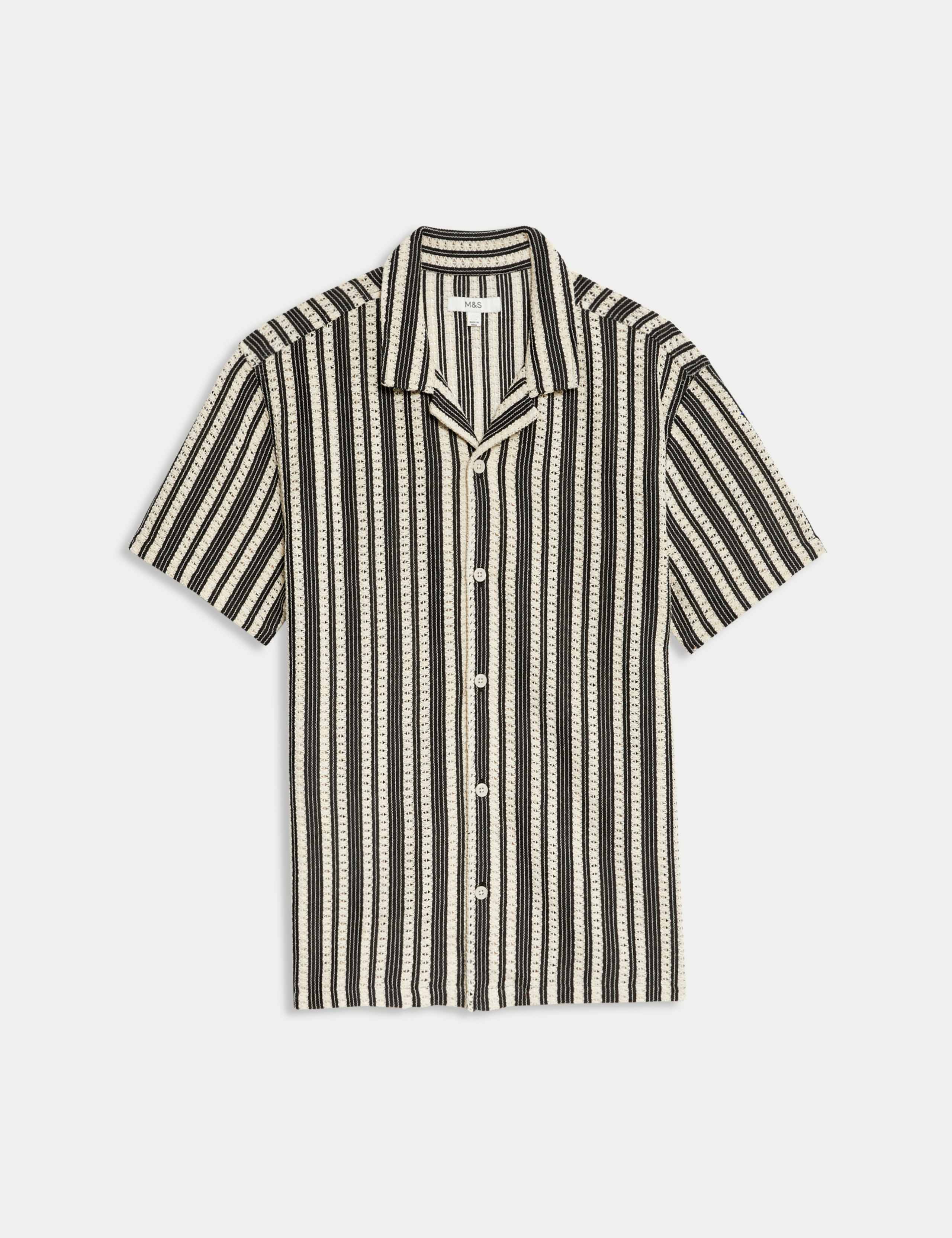 Regular Fit Cotton Rich Striped Shirt 2 of 6