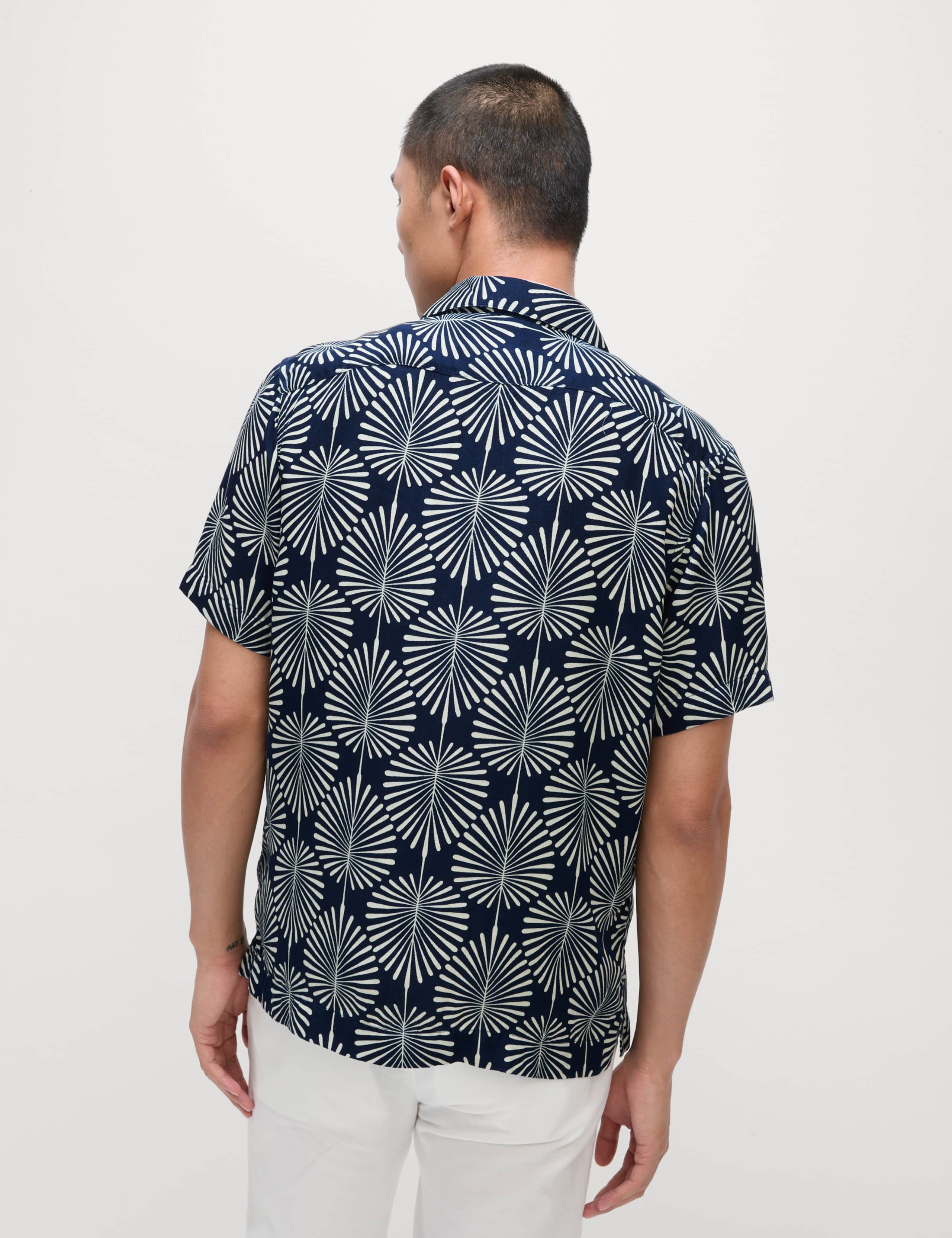 Geometric Print Cuban Collar Shirt 5 of 5
