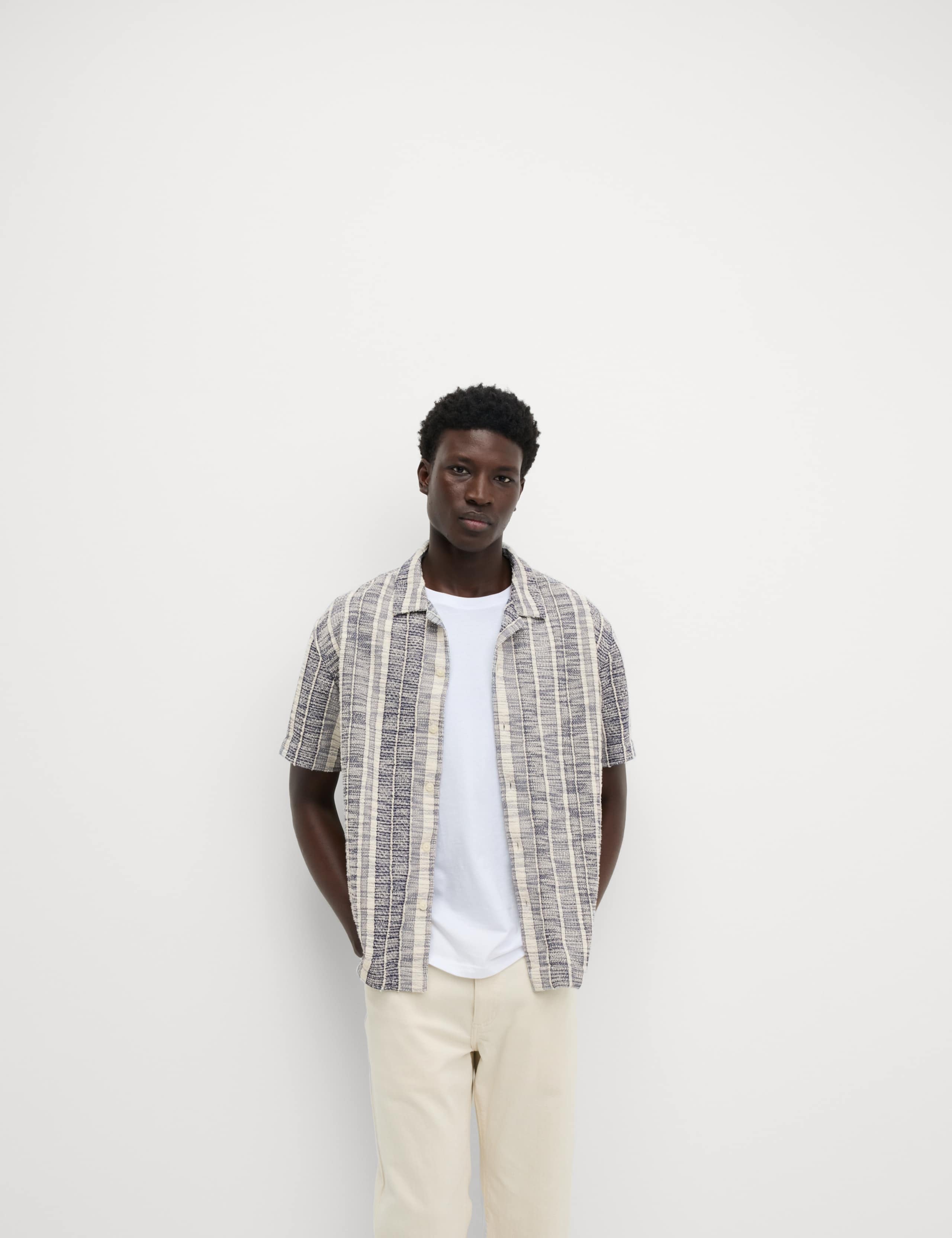 Regular Fit Easy Iron Cotton Blend Striped Shirt 3 of 4