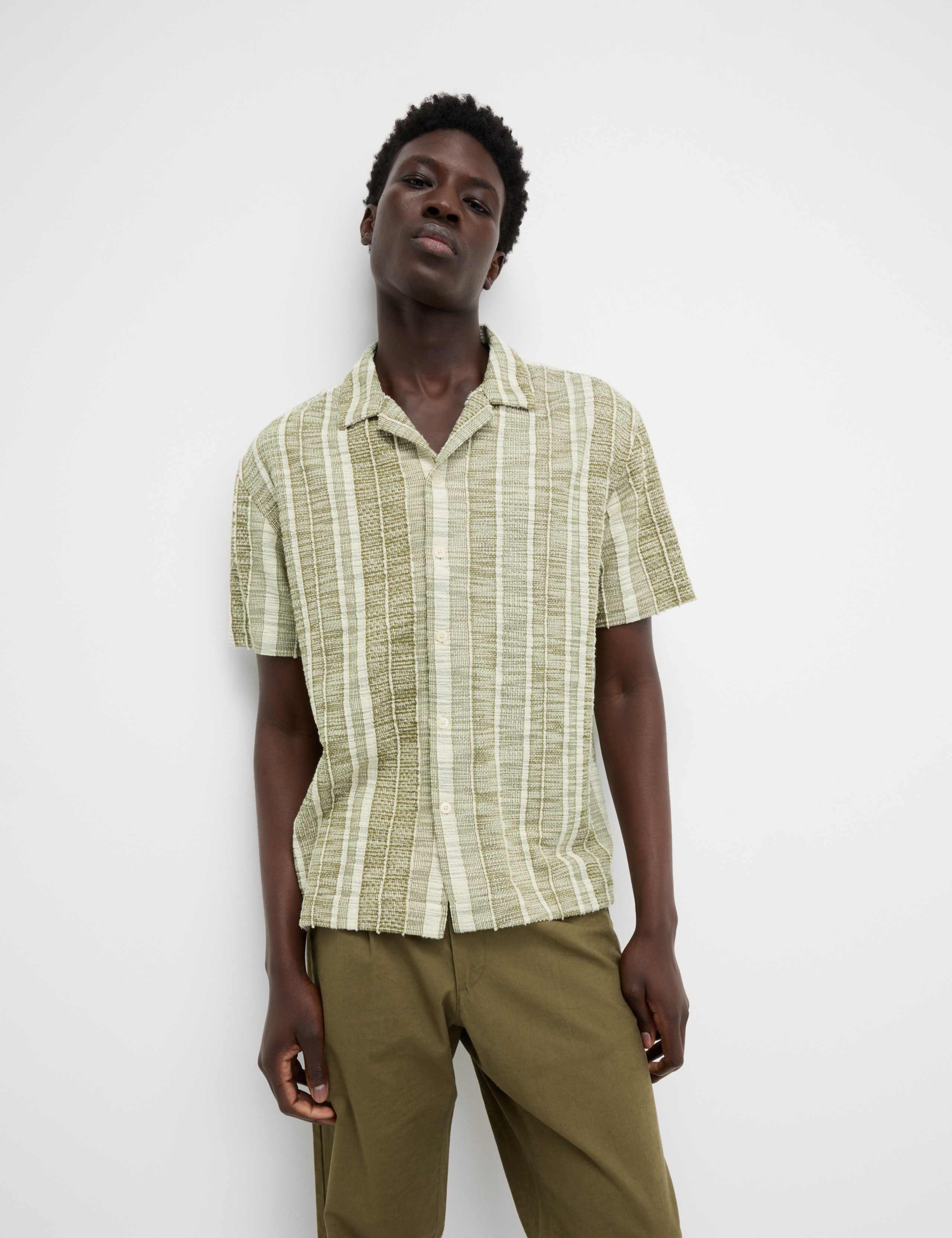 Regular Fit Easy Iron Cotton Blend Striped Shirt 6 of 6