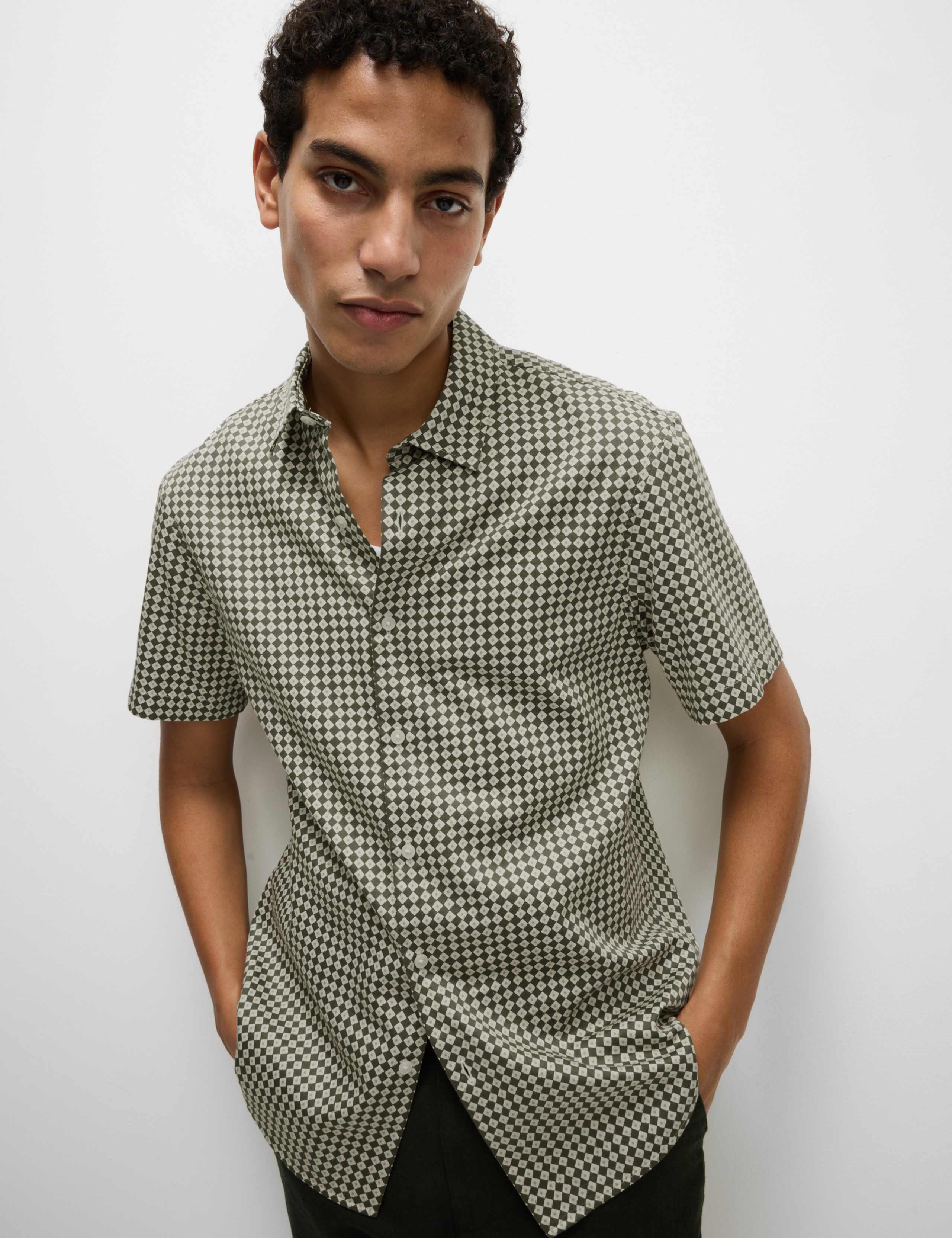 Pure Cotton Geometric Print Shirt 5 of 6