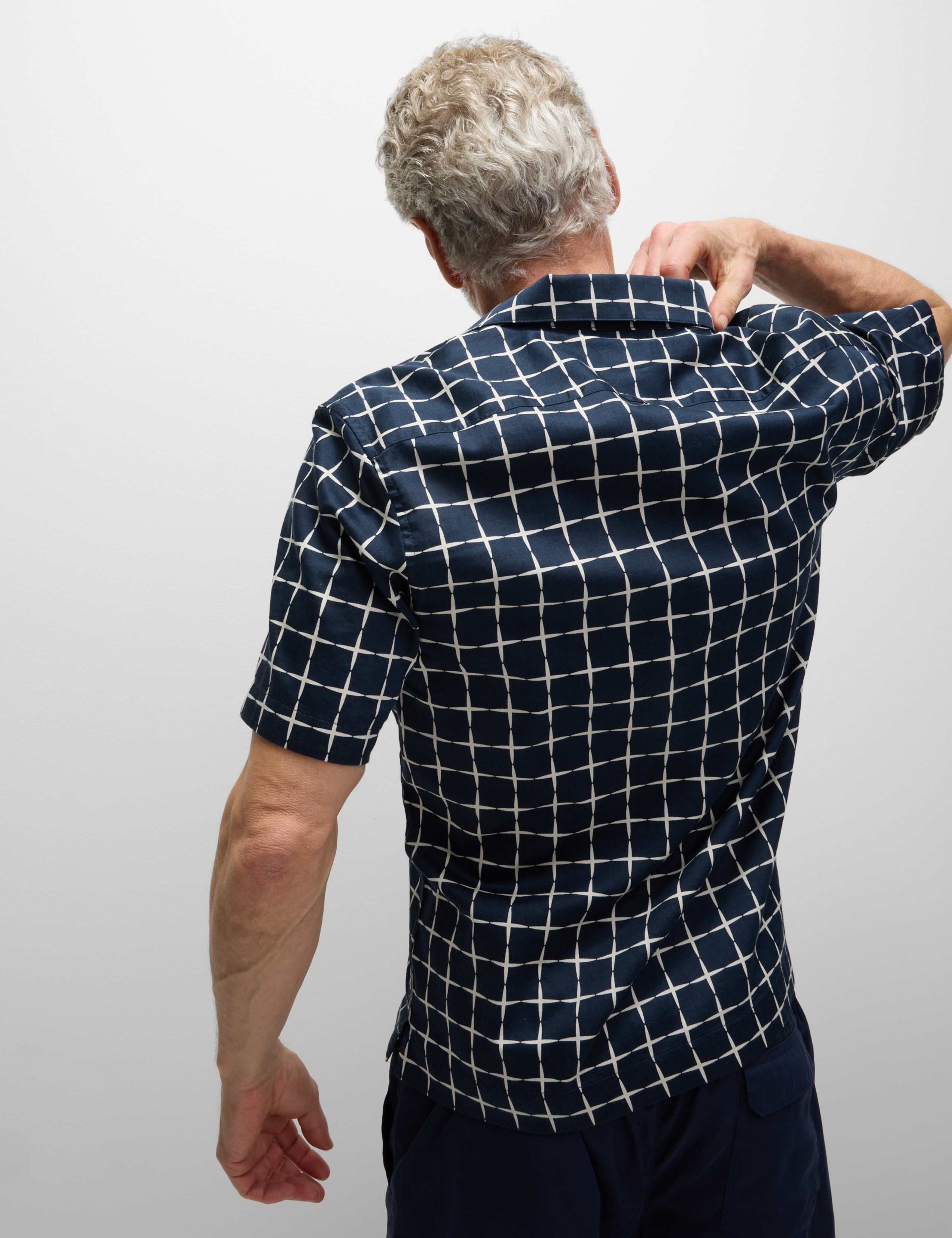 Pure Cotton Geo Print Cuban Collar Shirt 5 of 5