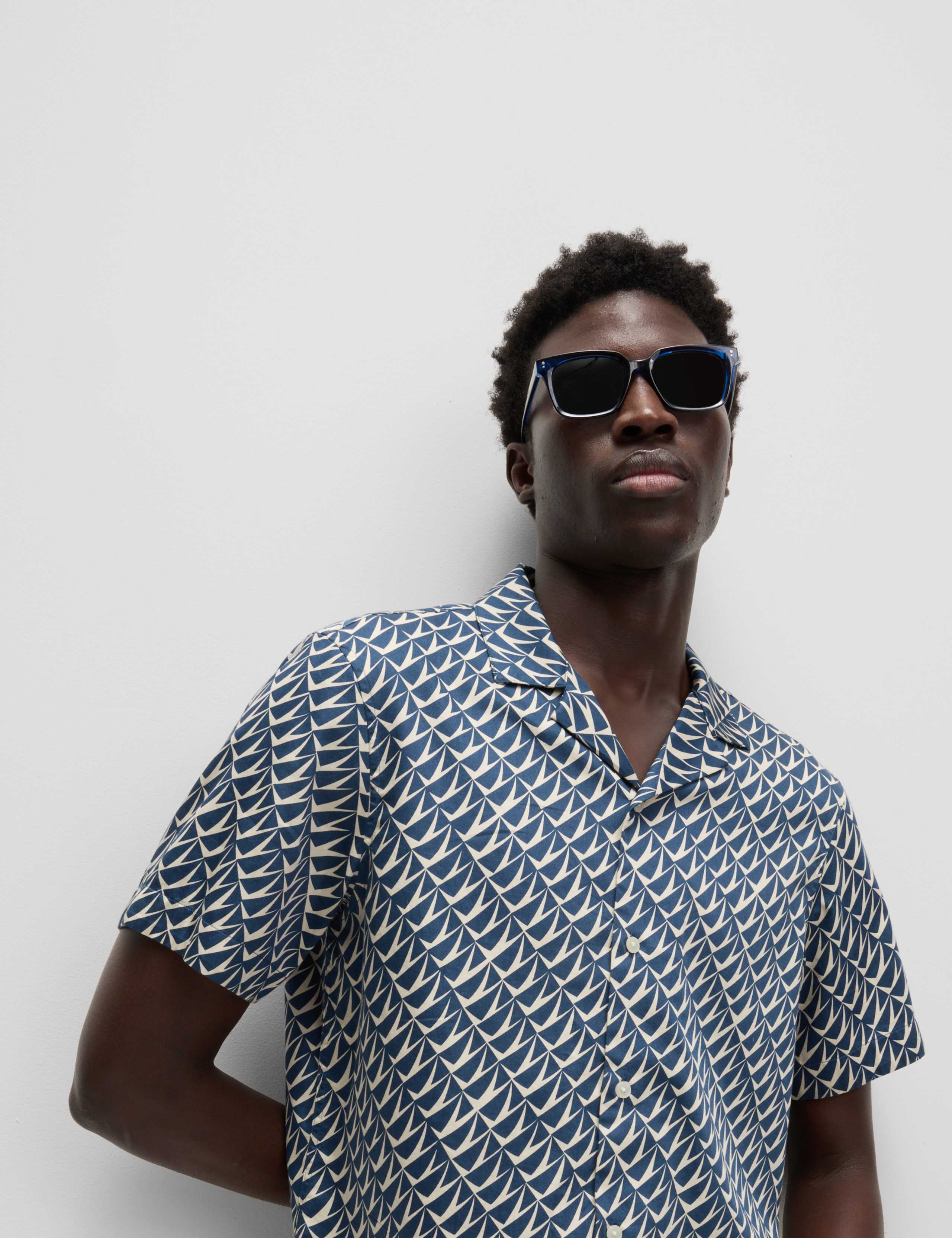 Regular Fit Pure Cotton Geometric Print Shirt 4 of 5